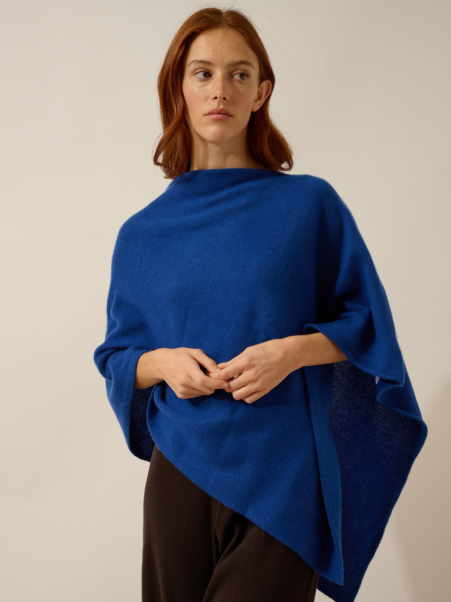 ASHLEY poncho col bateau outremer
