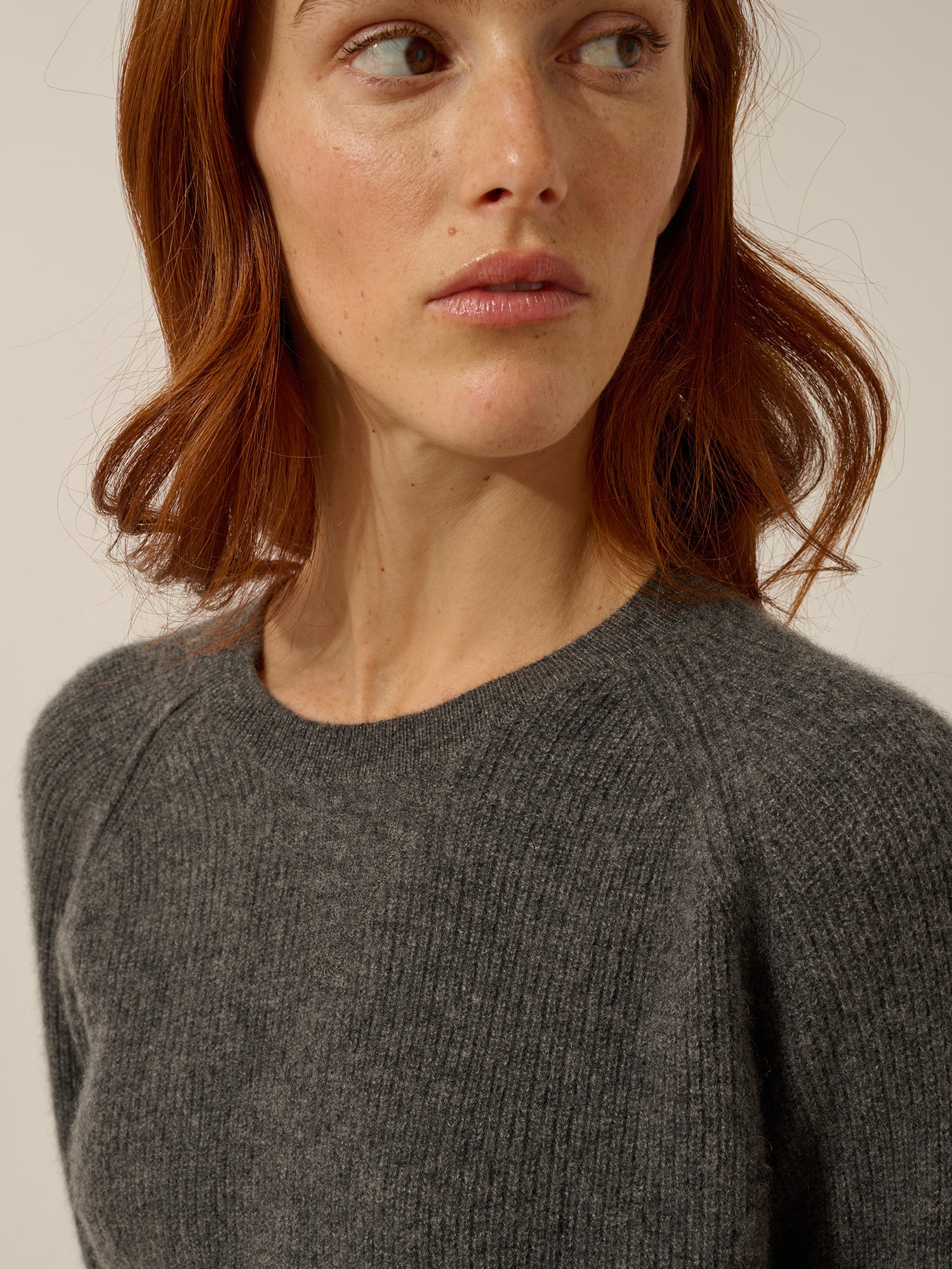 ISADORA pull col rond anthracite chiné