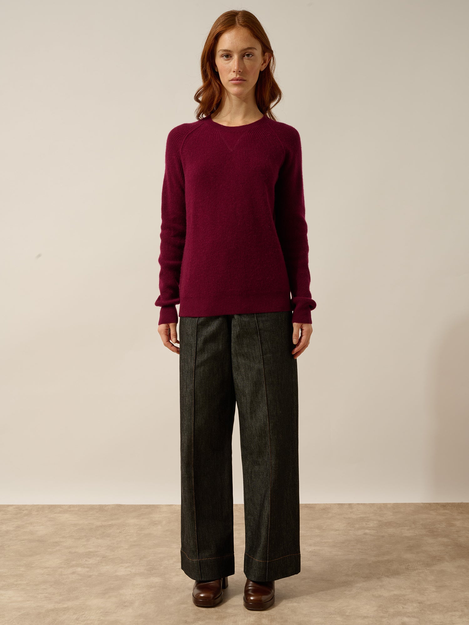 ISADORA pull col rond bordeaux