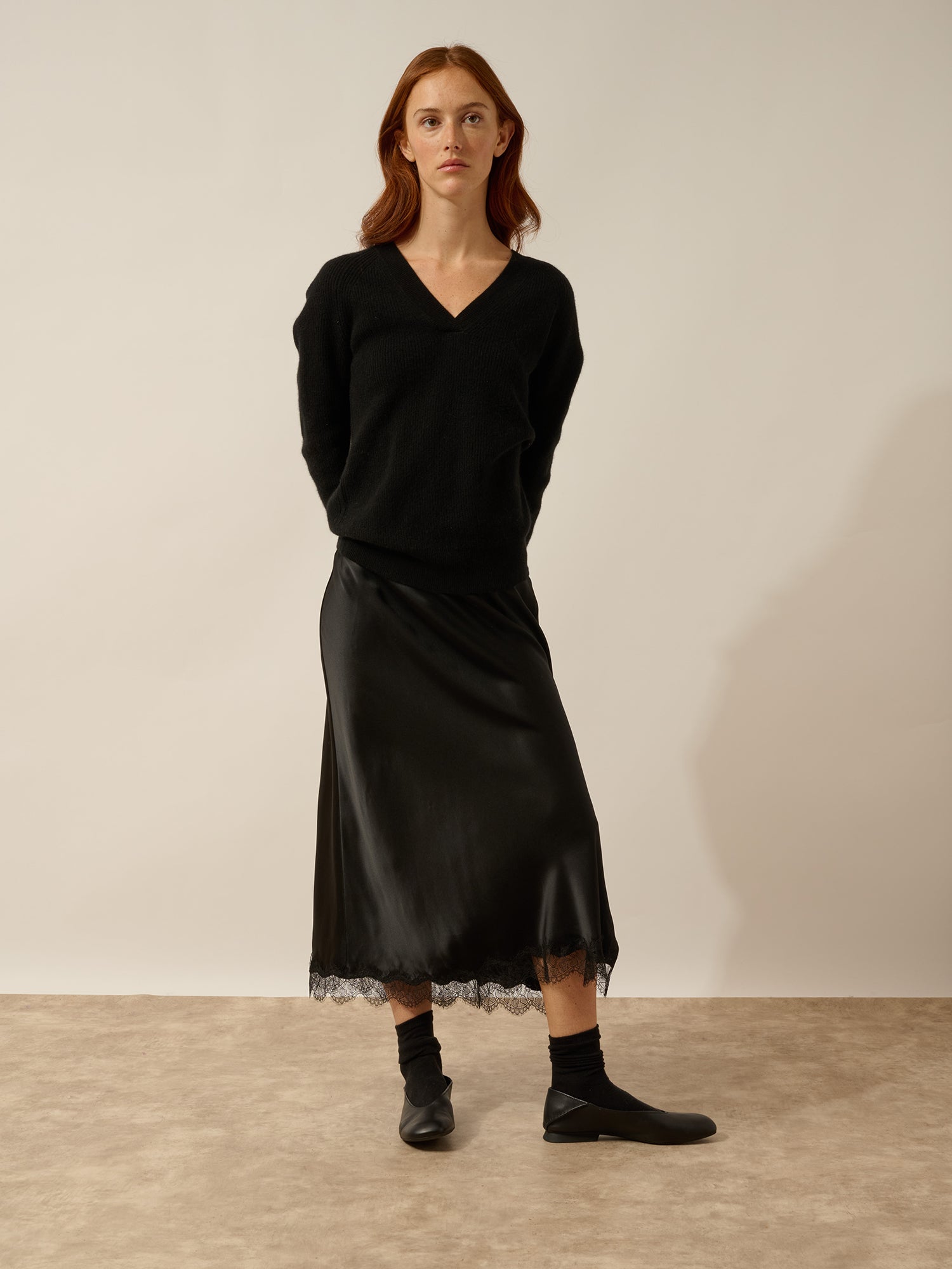 ISALUNE pull col v noir