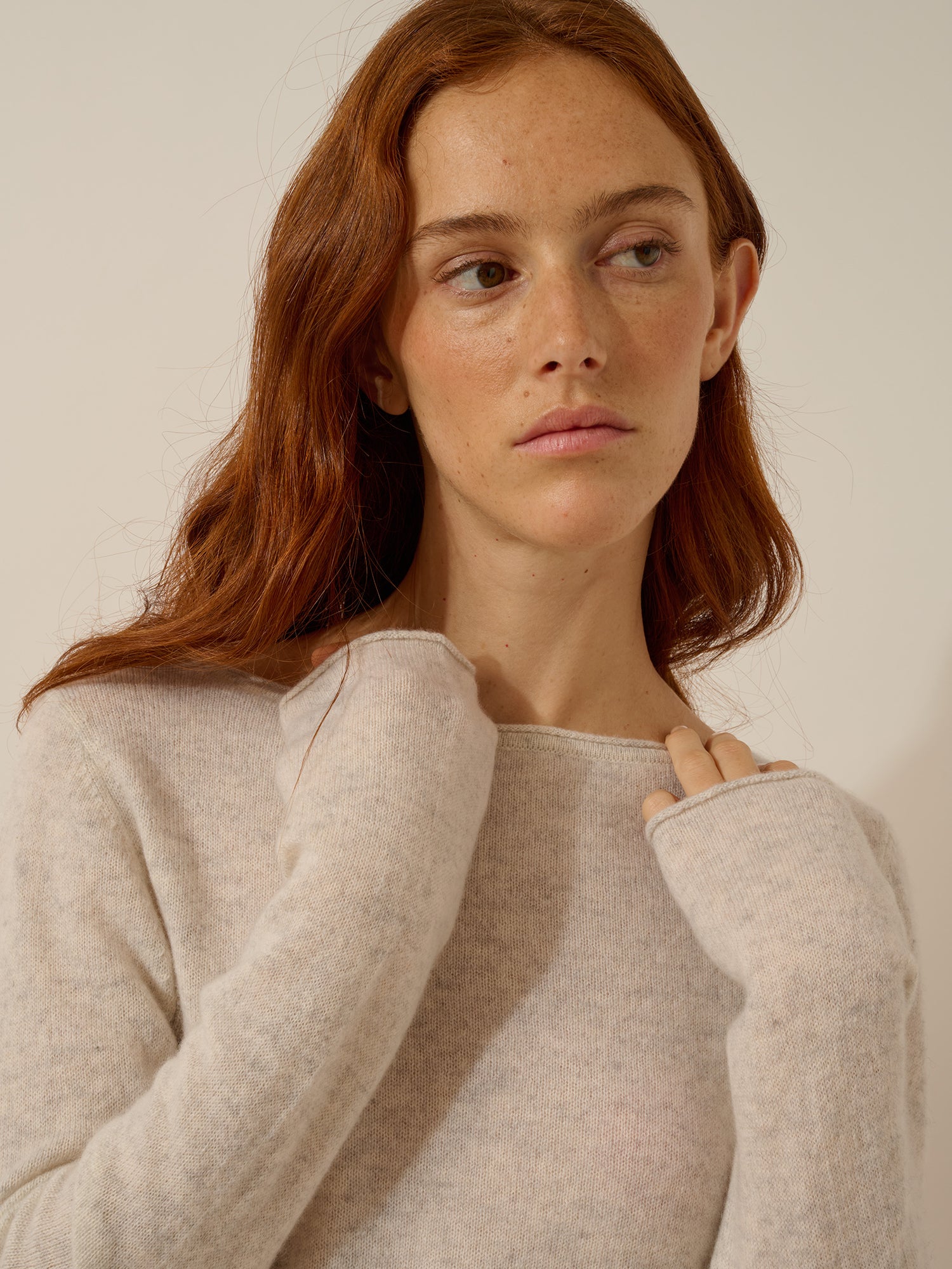 GRACE pull col bateau gris perle chiné