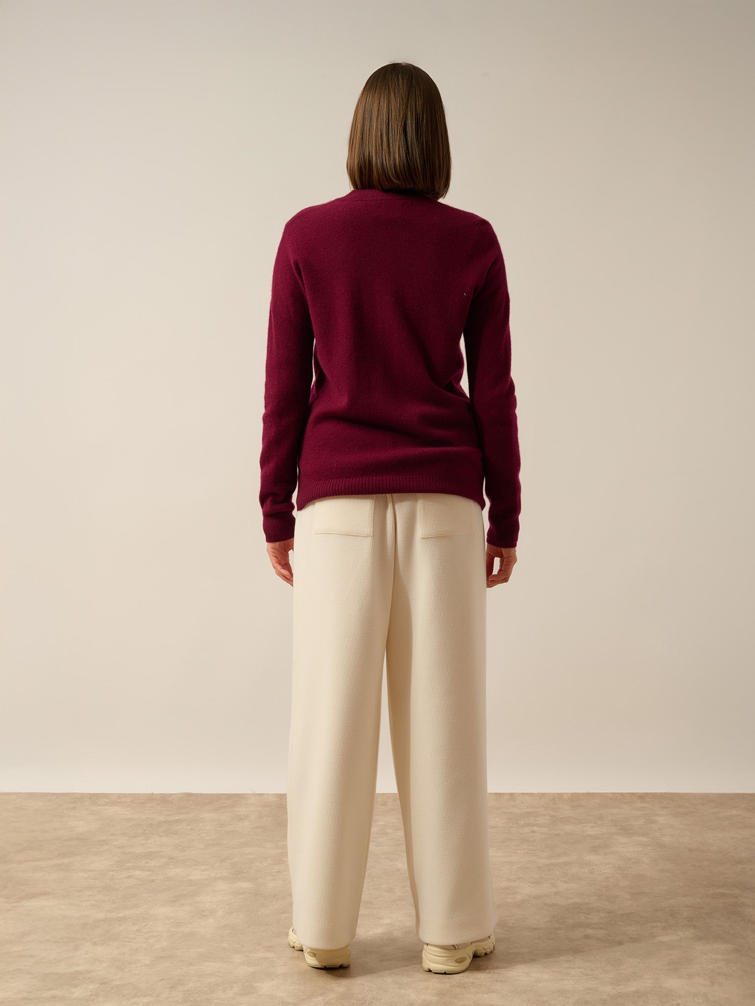 ERVIE gilet zippé col mao bordeaux