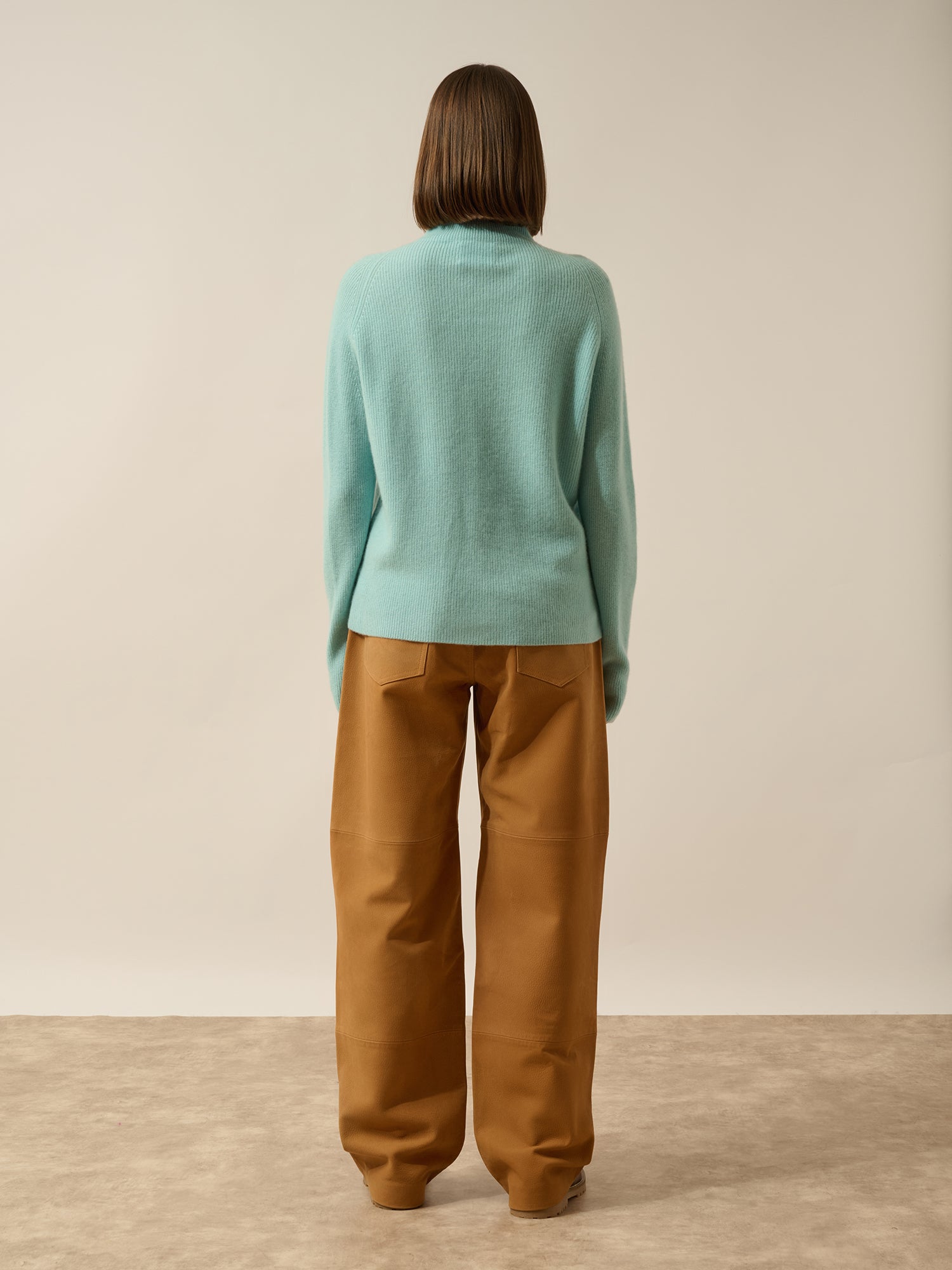 ALYSSA pull col montant aqua