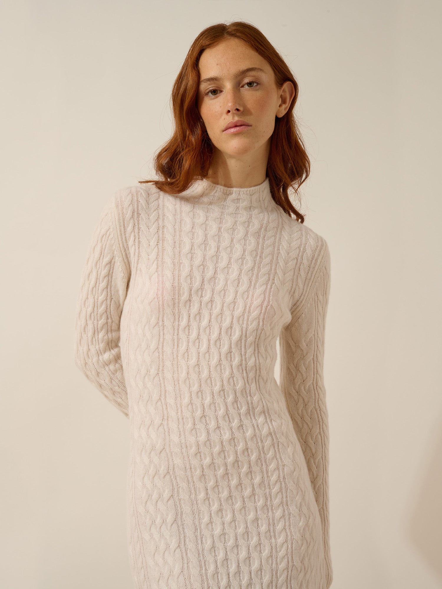 MIKO robe col montant 4 fils neige