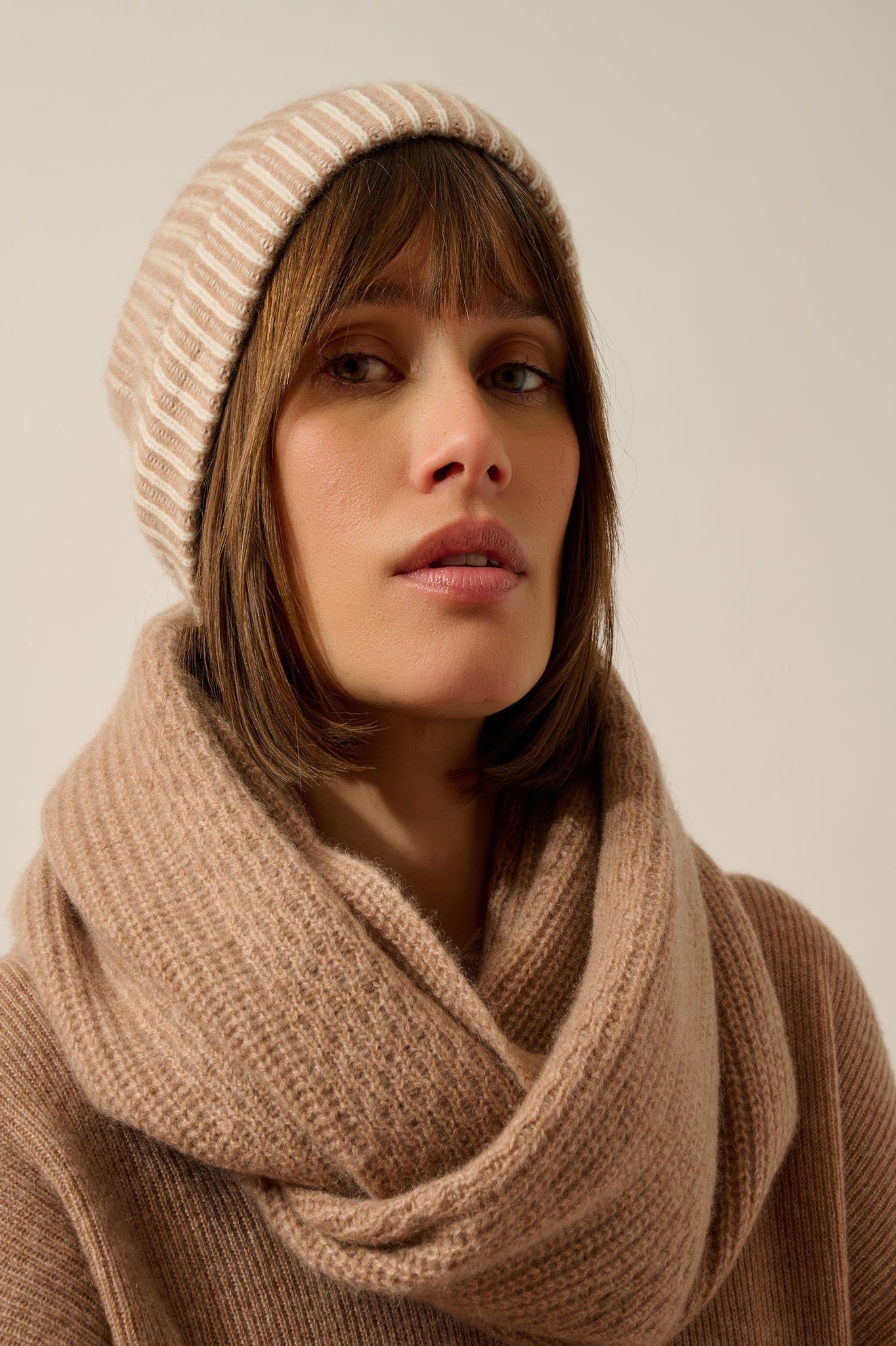 MARINA tour de cou 4 fils camel chiné