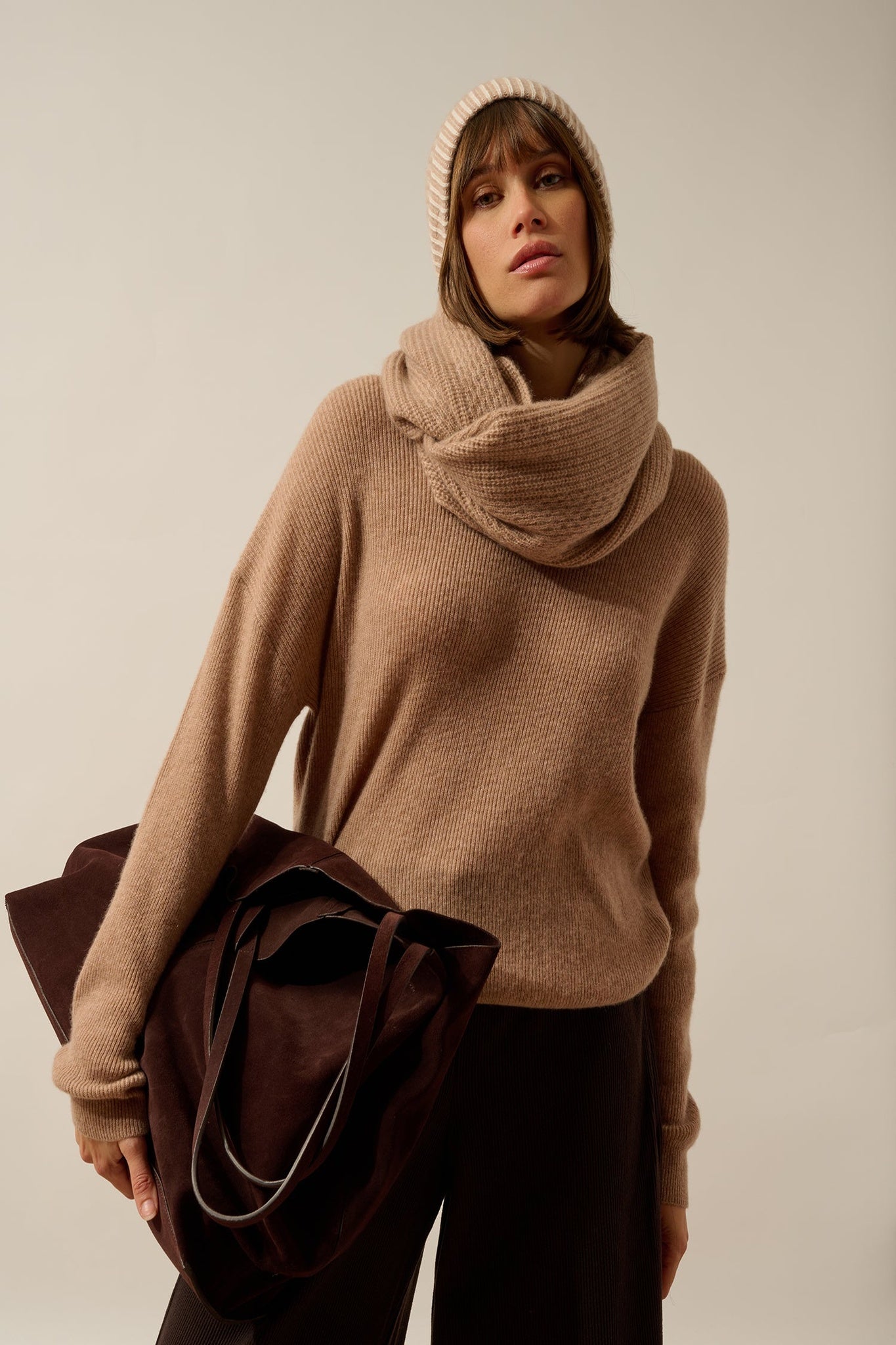 MARINA tour de cou 4 fils camel chiné