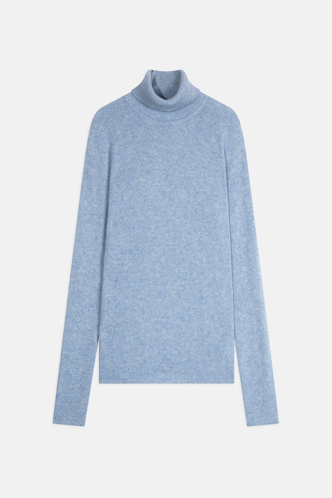 june pull col roulé 4 fils bleu ciel chiné
