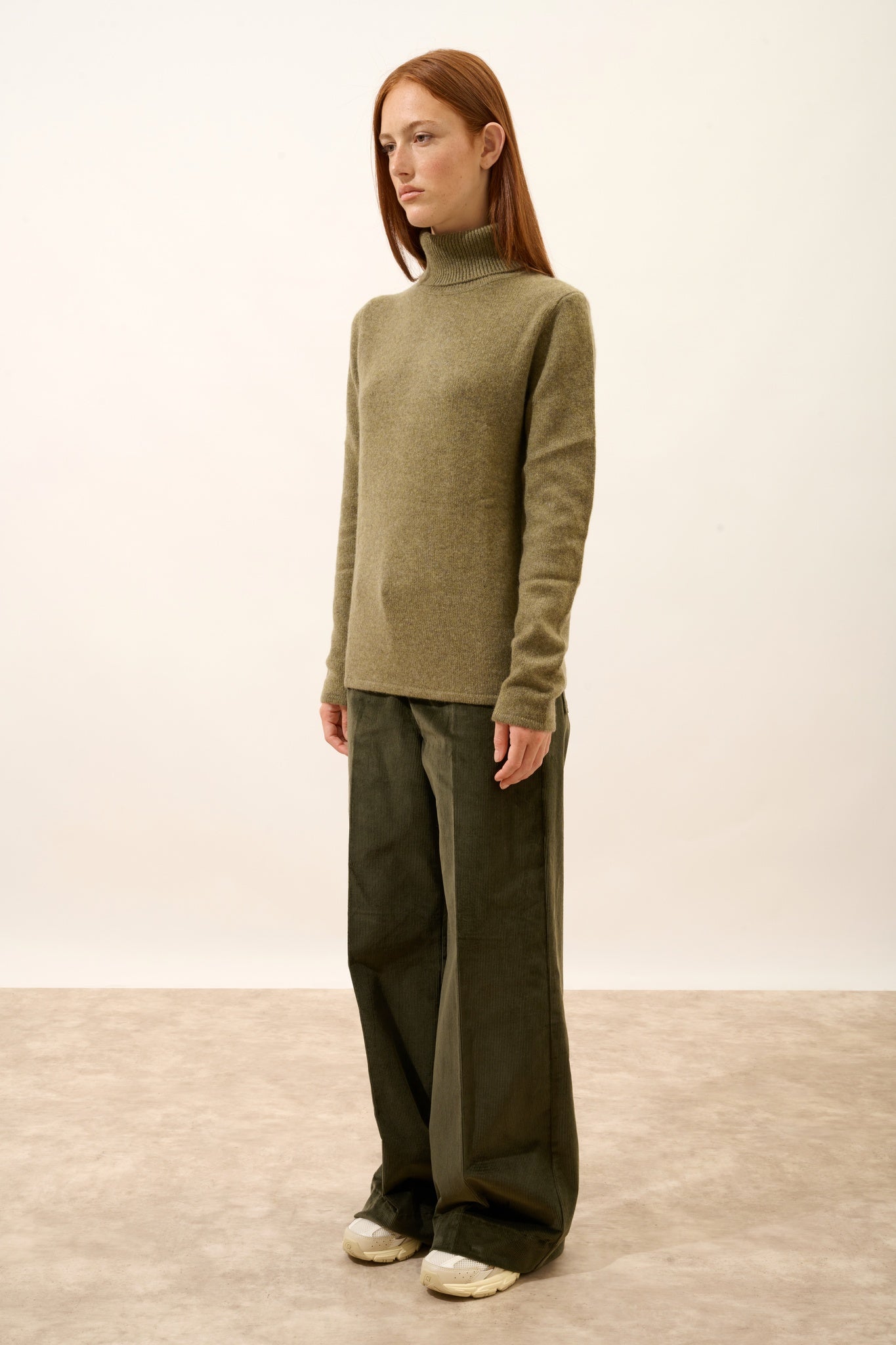 JUNE pull col roulé 4 fils bronze chiné