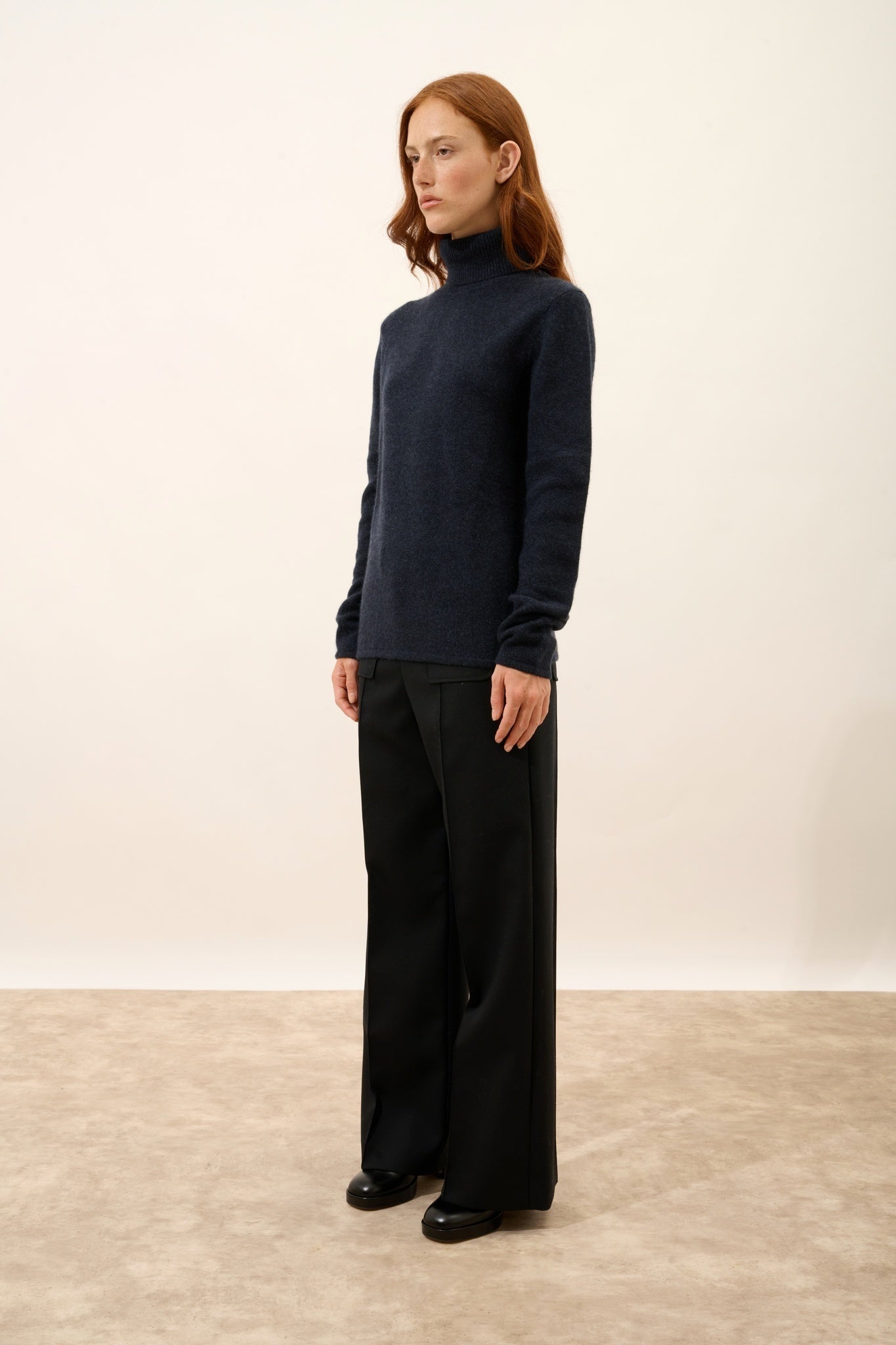 JUNE 4-ply caviar roll neck sweater