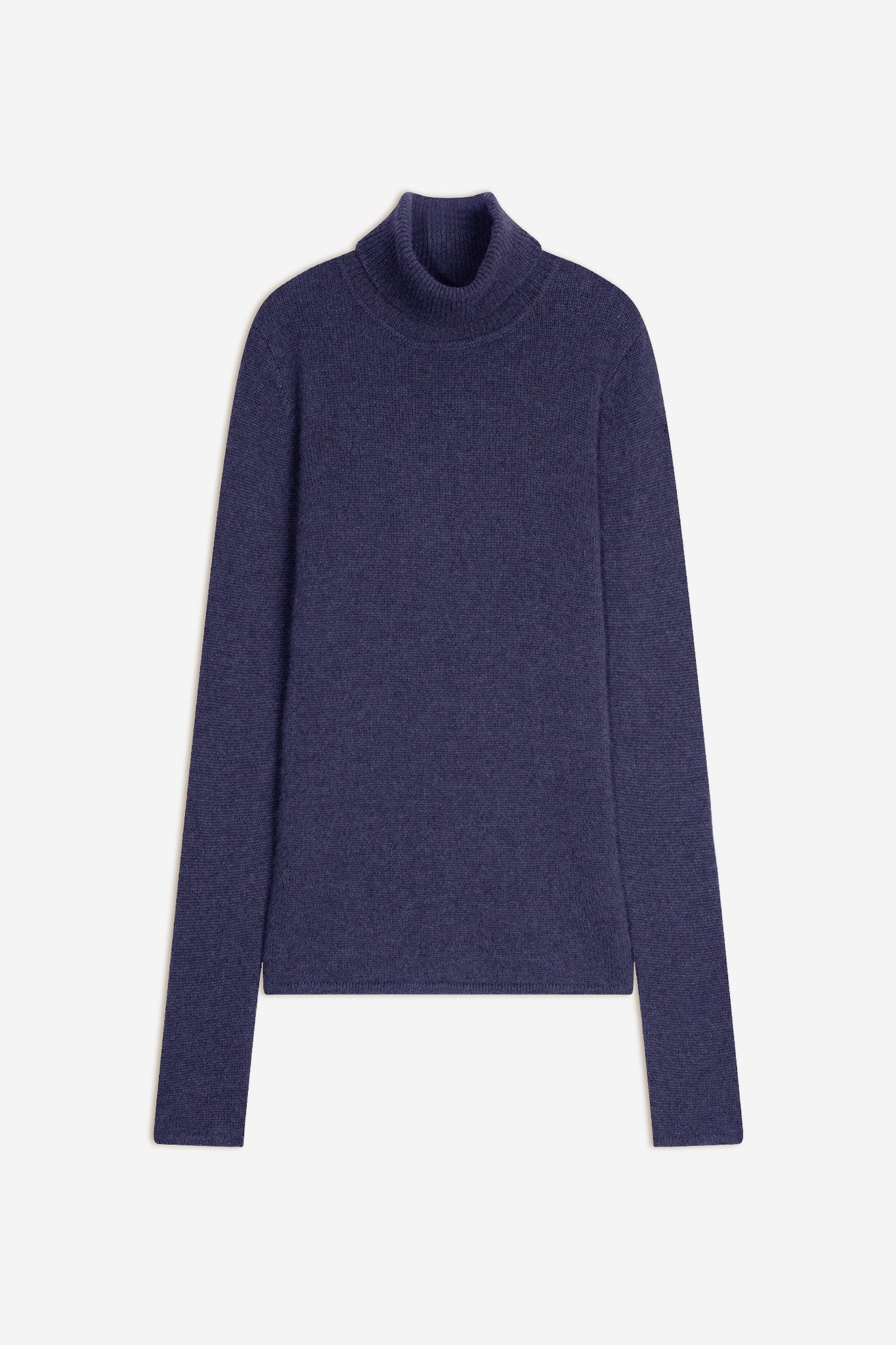 june pull col roulé 4 fils violet gris chiné