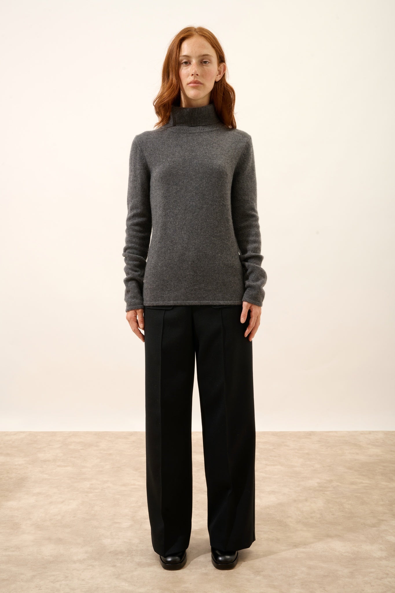 JUNE turtleneck sweater anthracite mottled