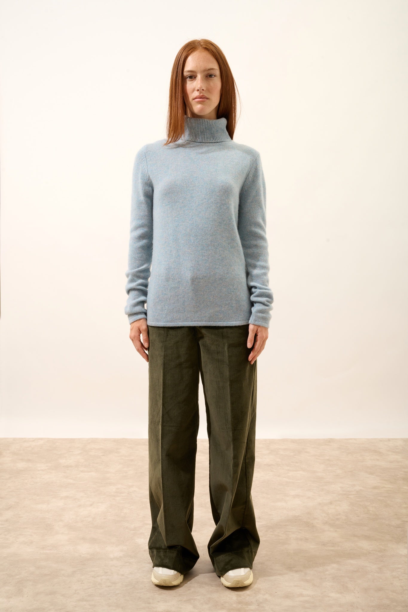 JUNE blue-grey turtleneck sweater