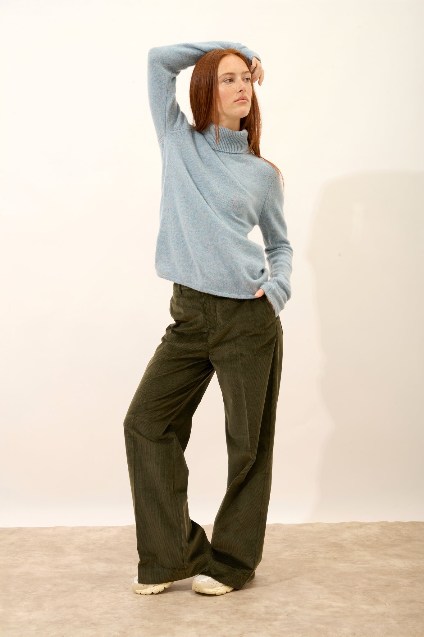 JUNE blue-grey turtleneck sweater