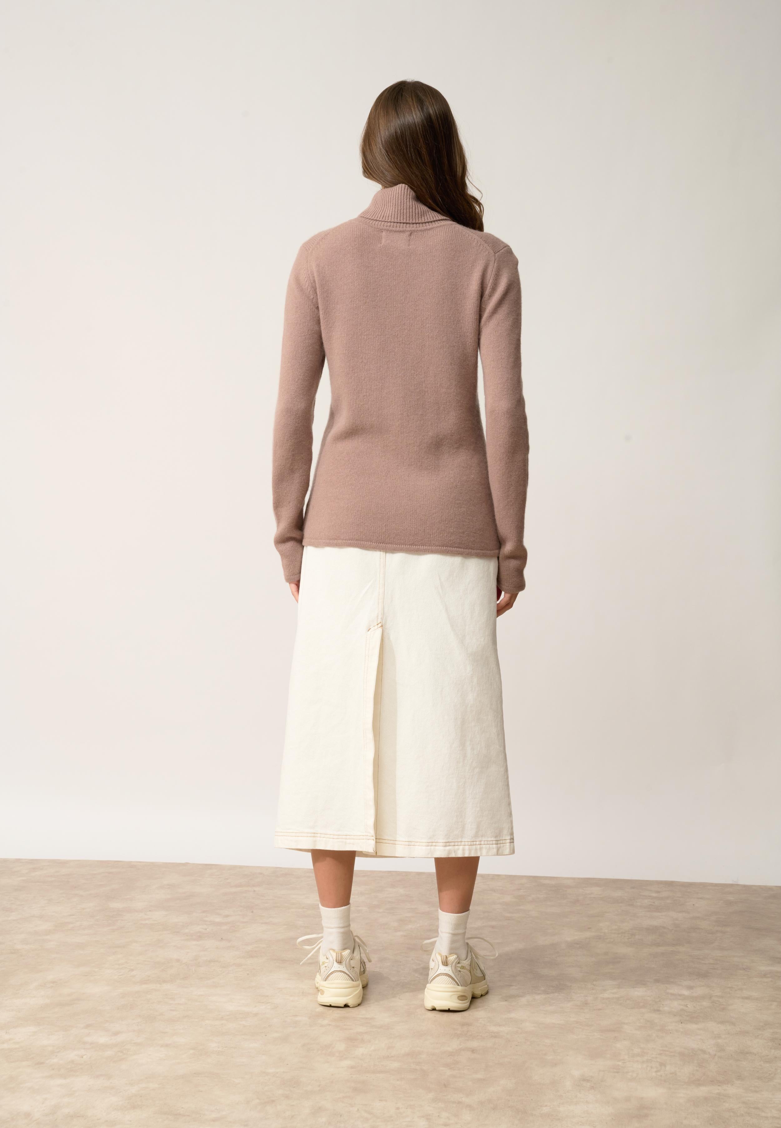 JUNE pull col roulé cuivre