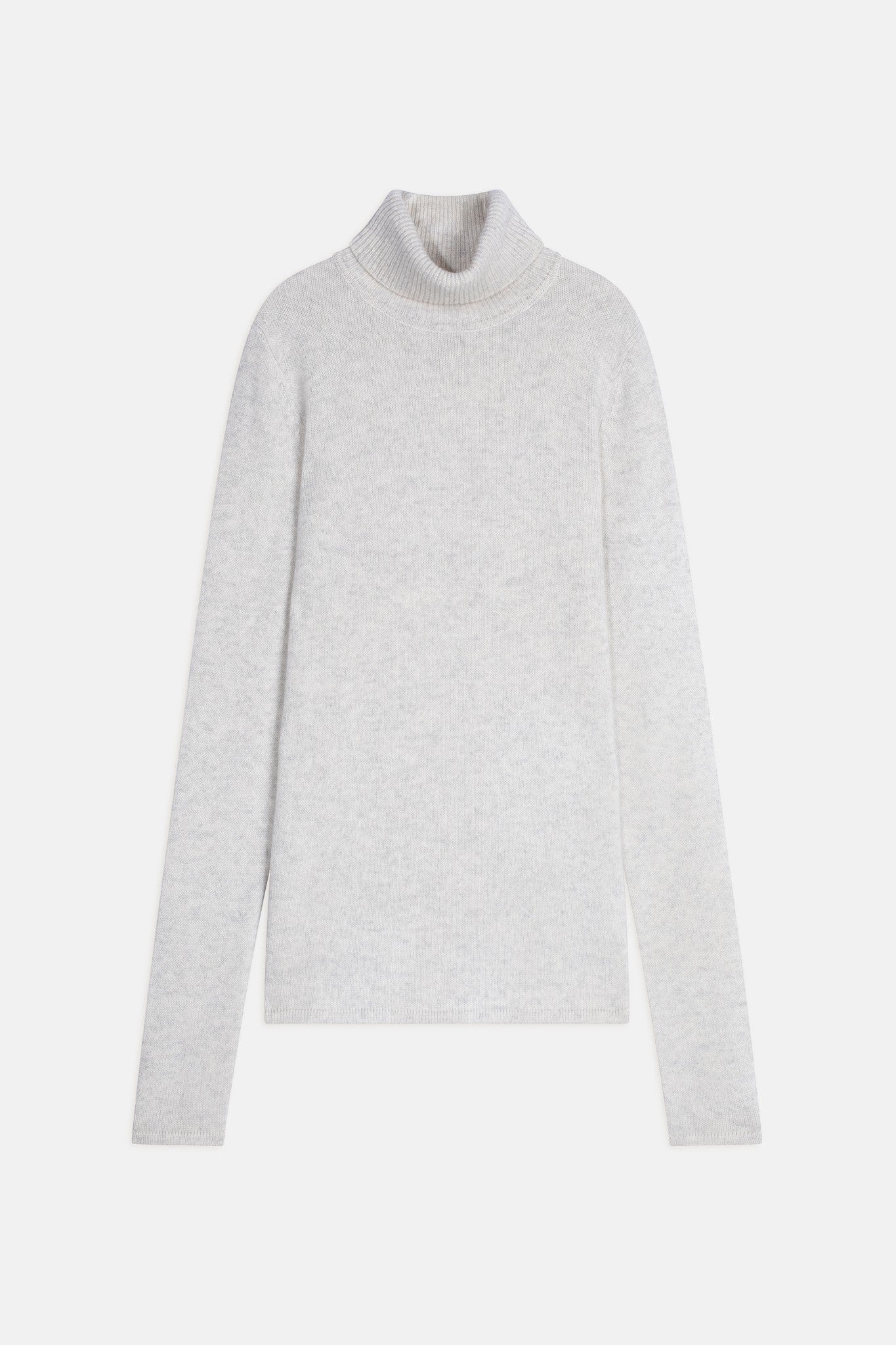 june pull col roulé gris perle chiné