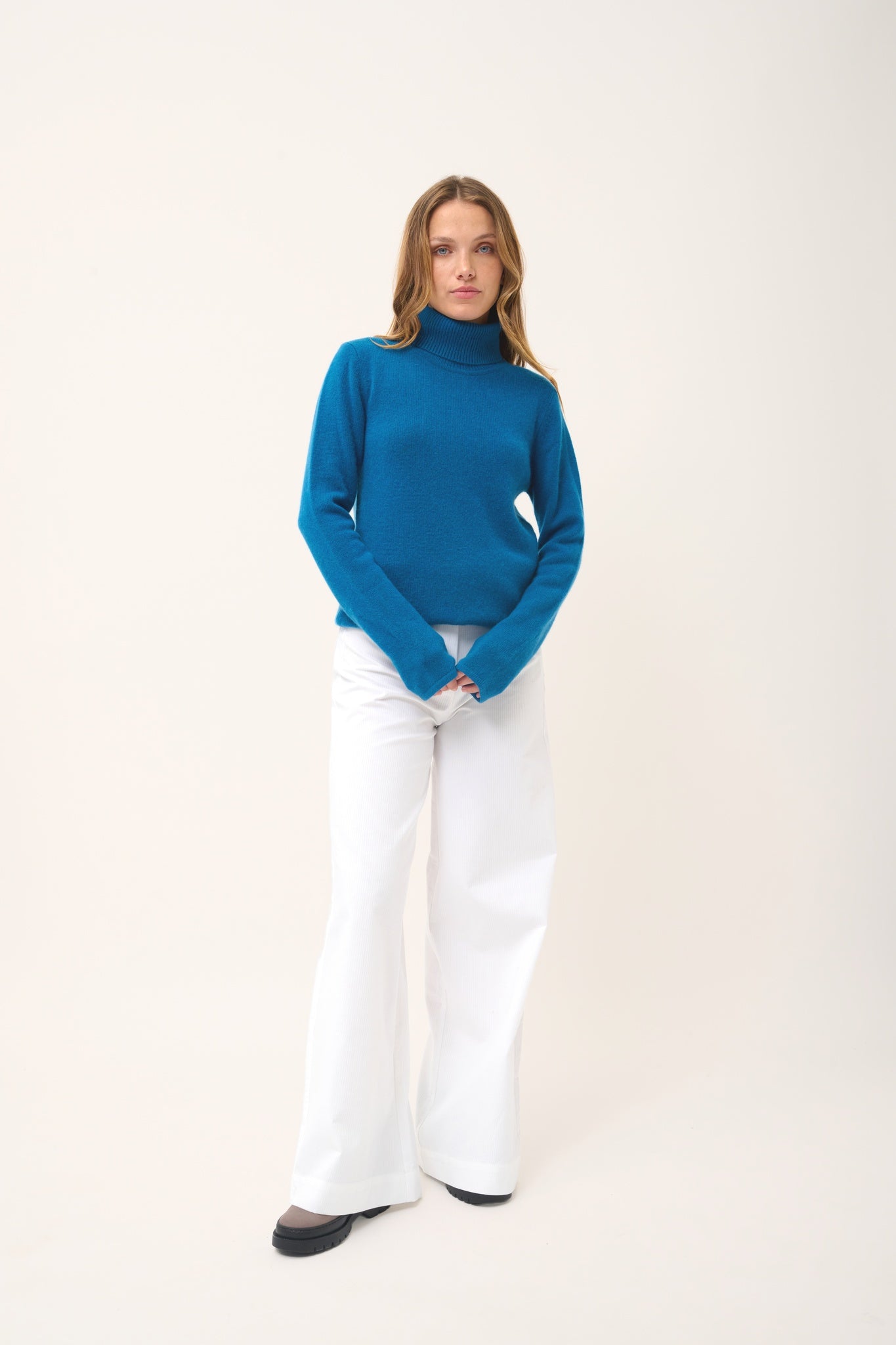 JUNE peacock turtleneck sweater