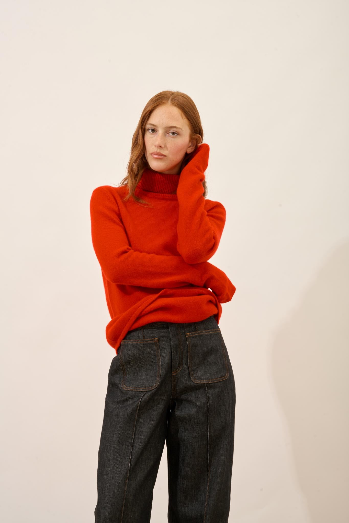 JUNE red turtleneck sweater