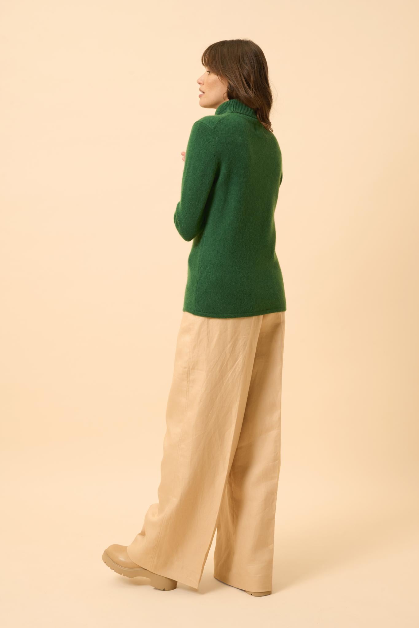JUNE pull col roulé sapin