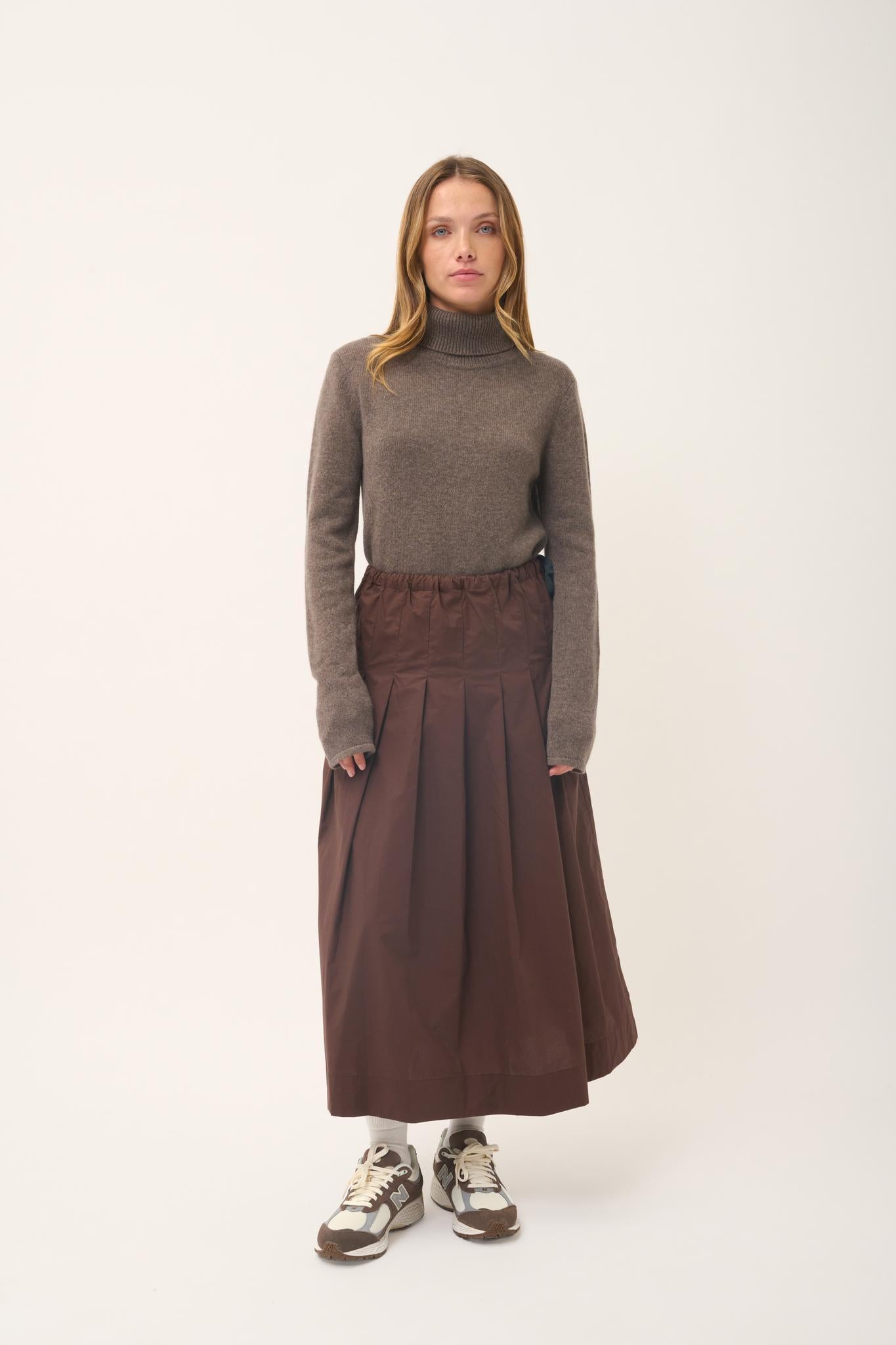 JUNE pull col roulé taupe chiné