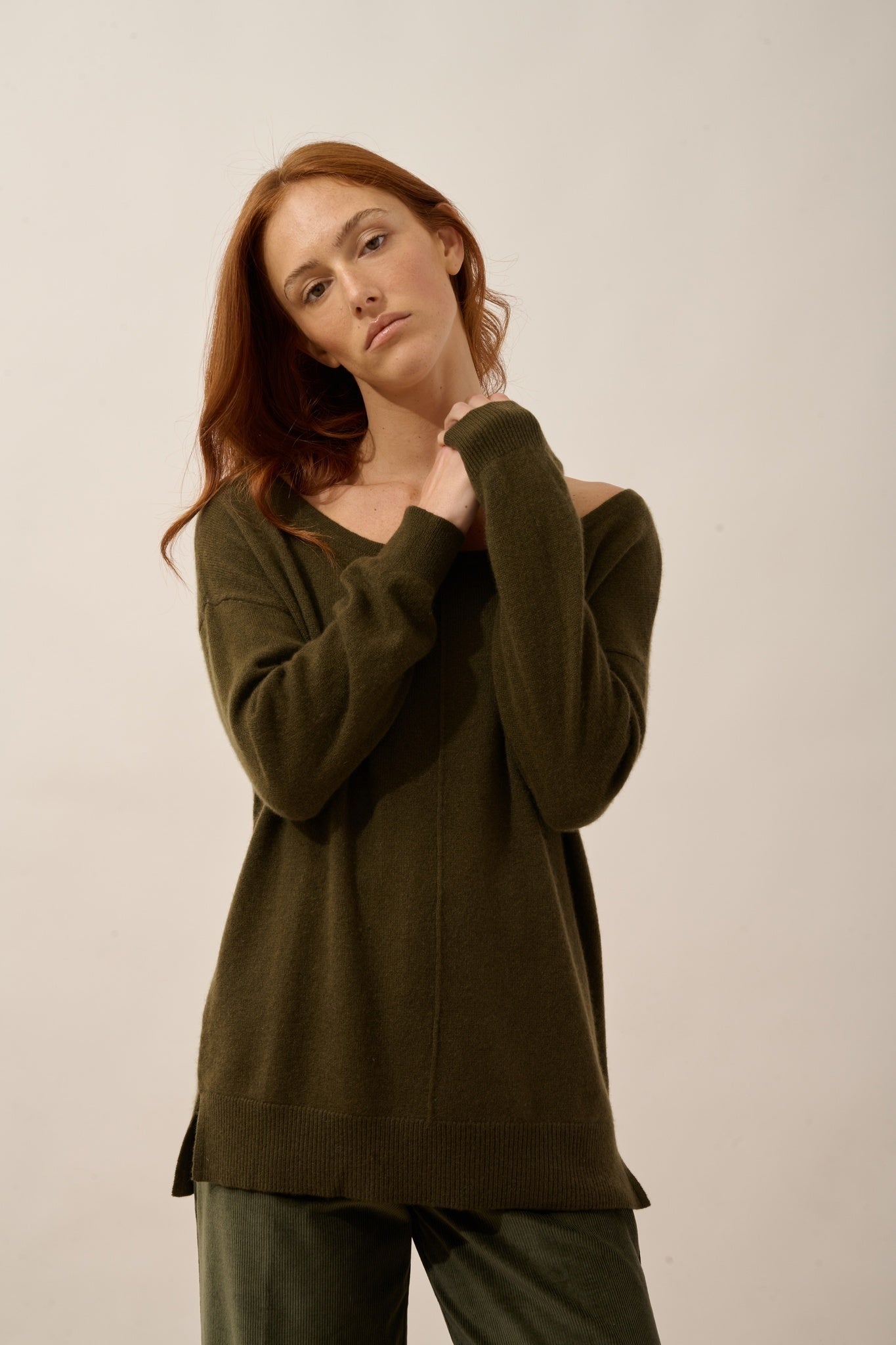 KAREN pull col rond chatain