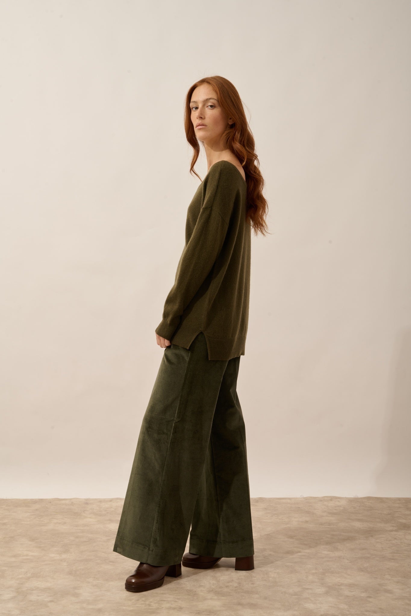 KAREN pull col rond chatain