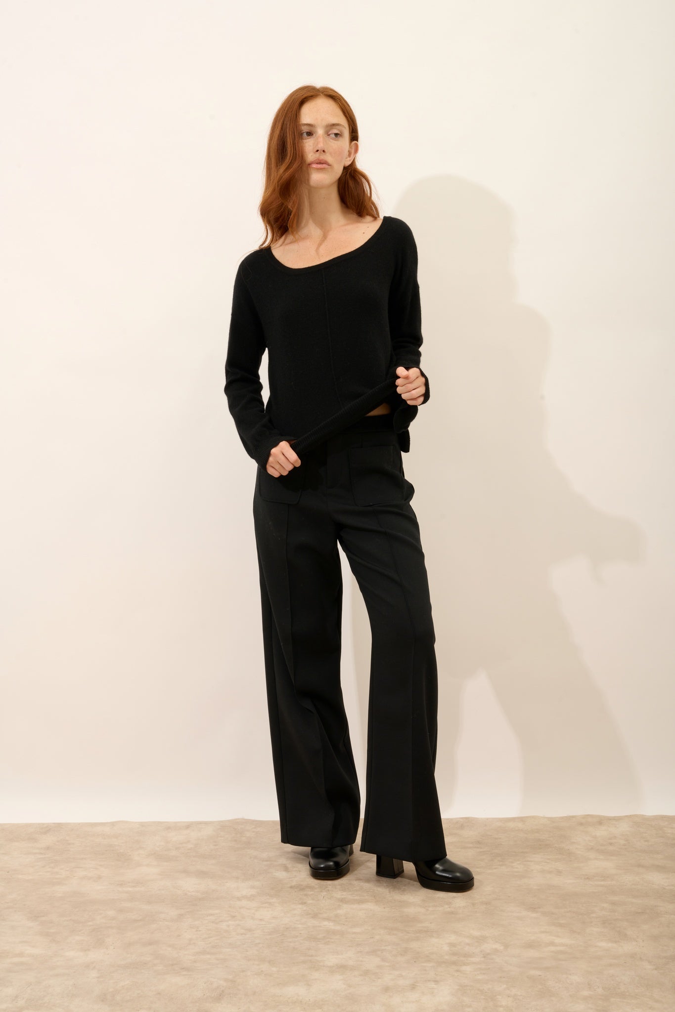 KAREN pull col rond noir