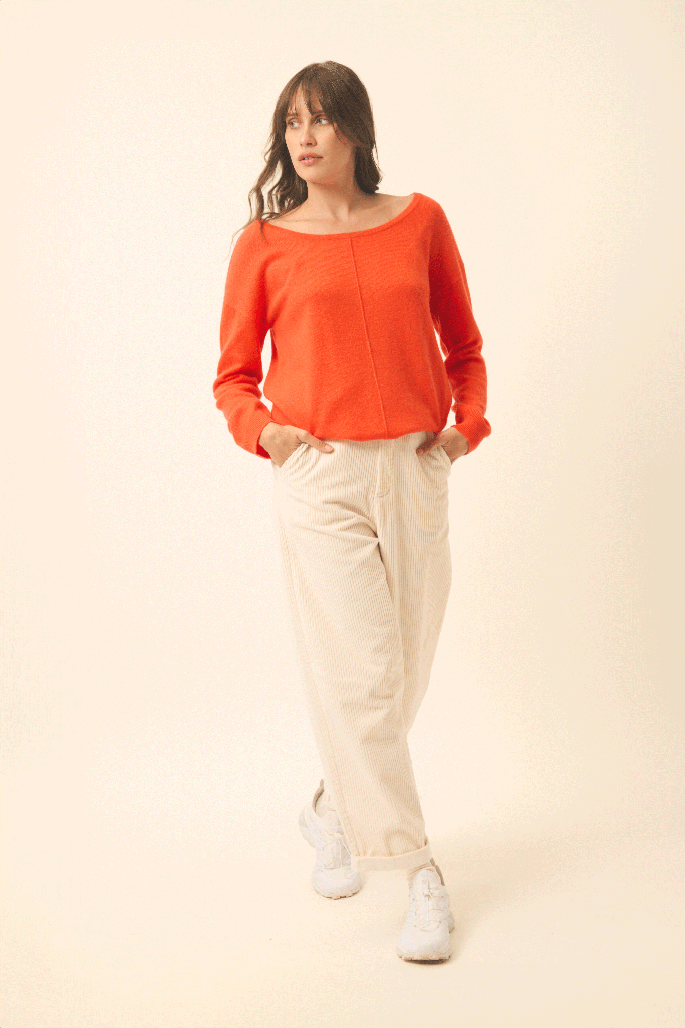 KAREN round-neck sweater orange