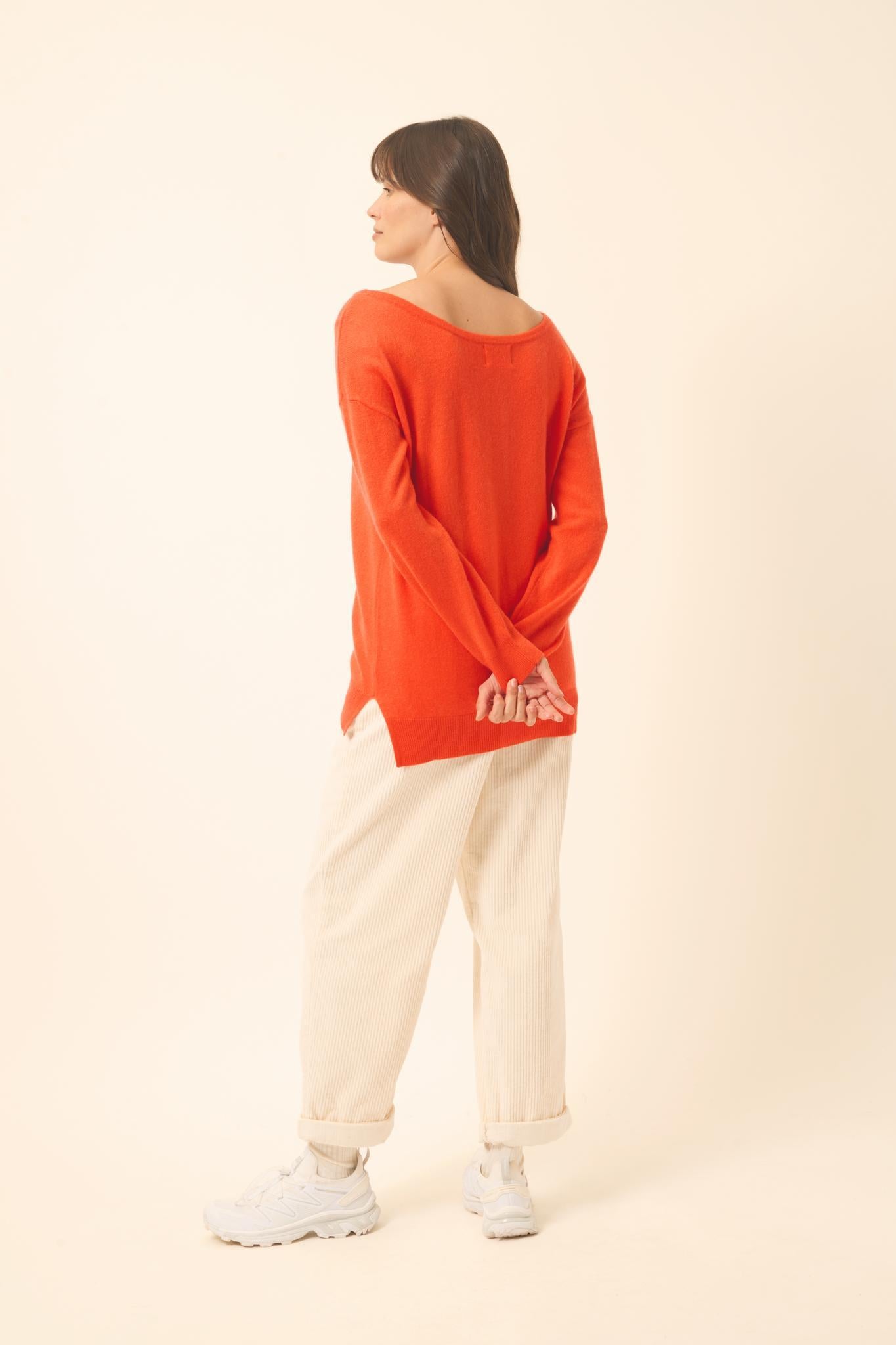 KAREN round-neck sweater orange