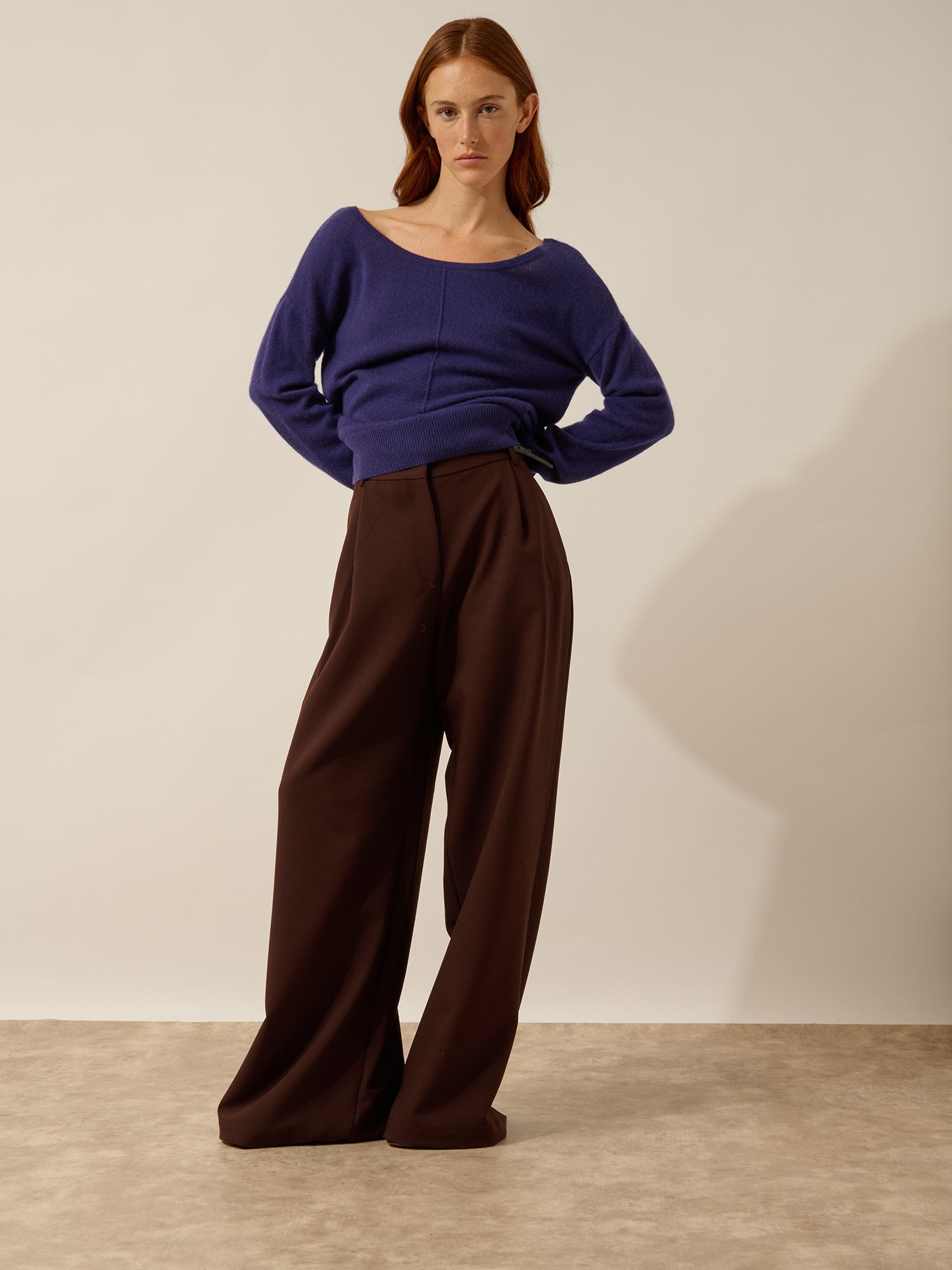 KAREN pull col rond purple