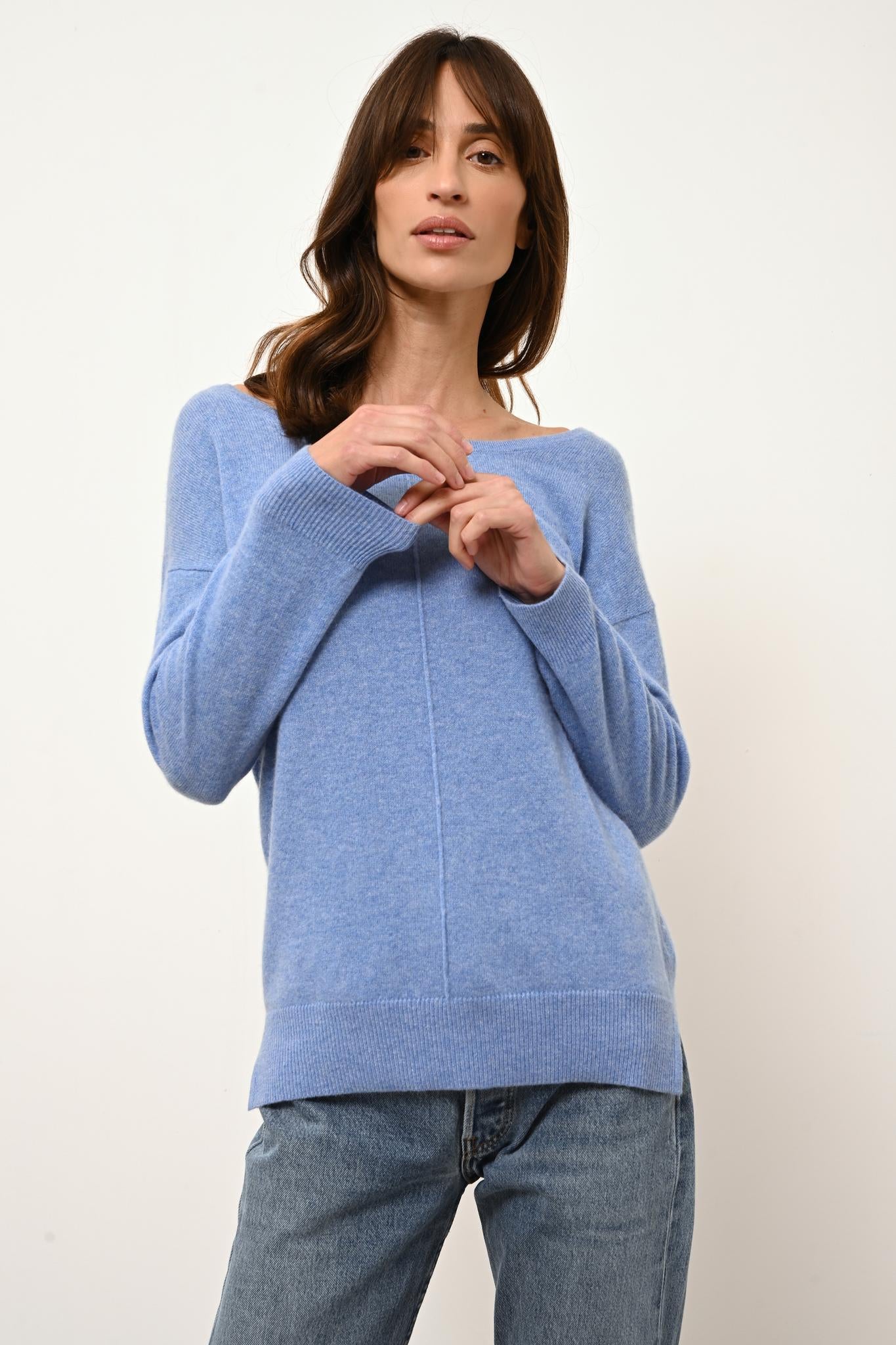 KAREN round-neck sweater sky