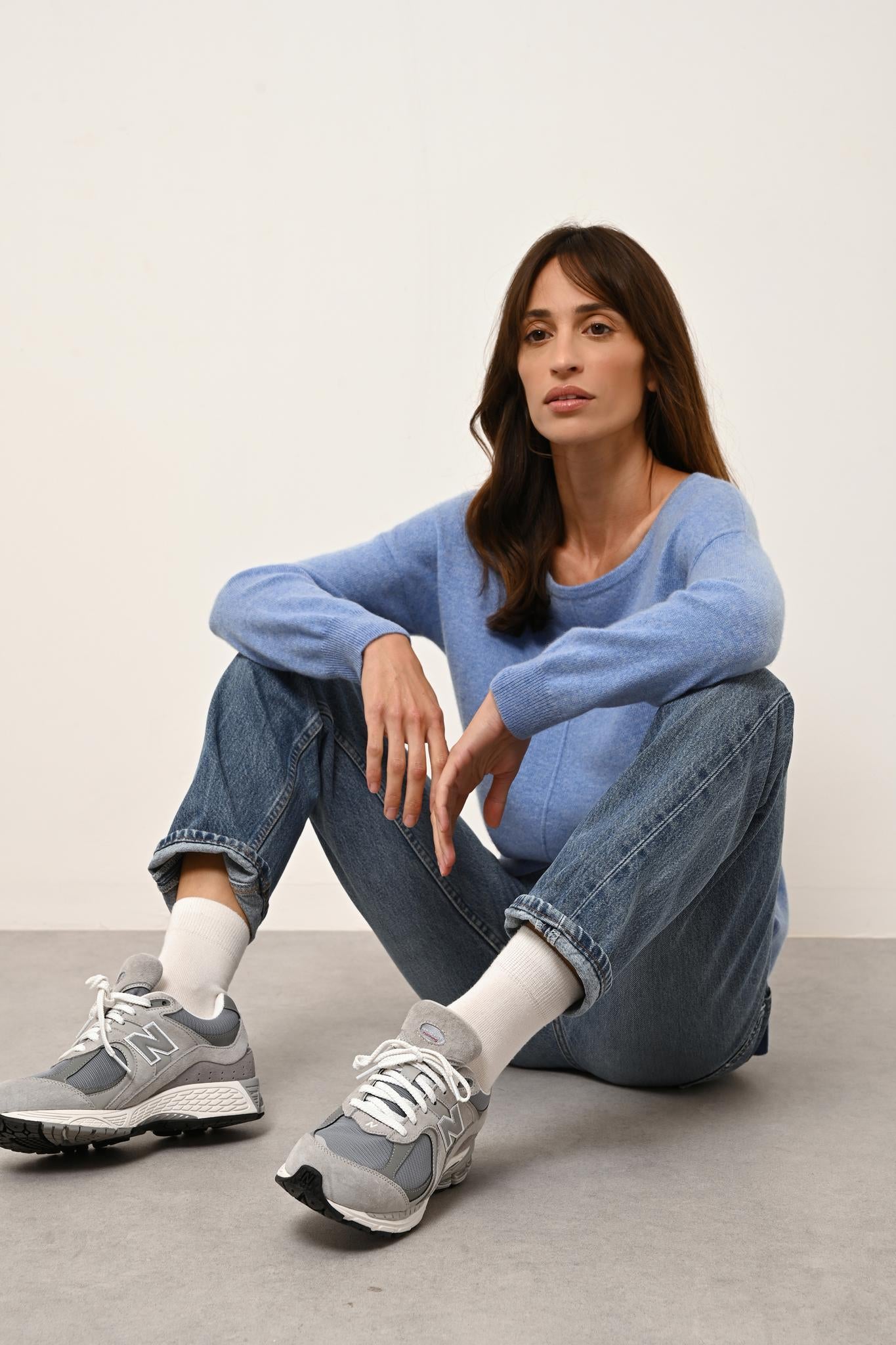 KAREN round-neck sweater sky