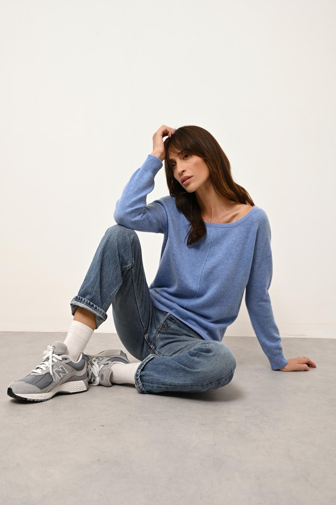 KAREN round-neck sweater sky