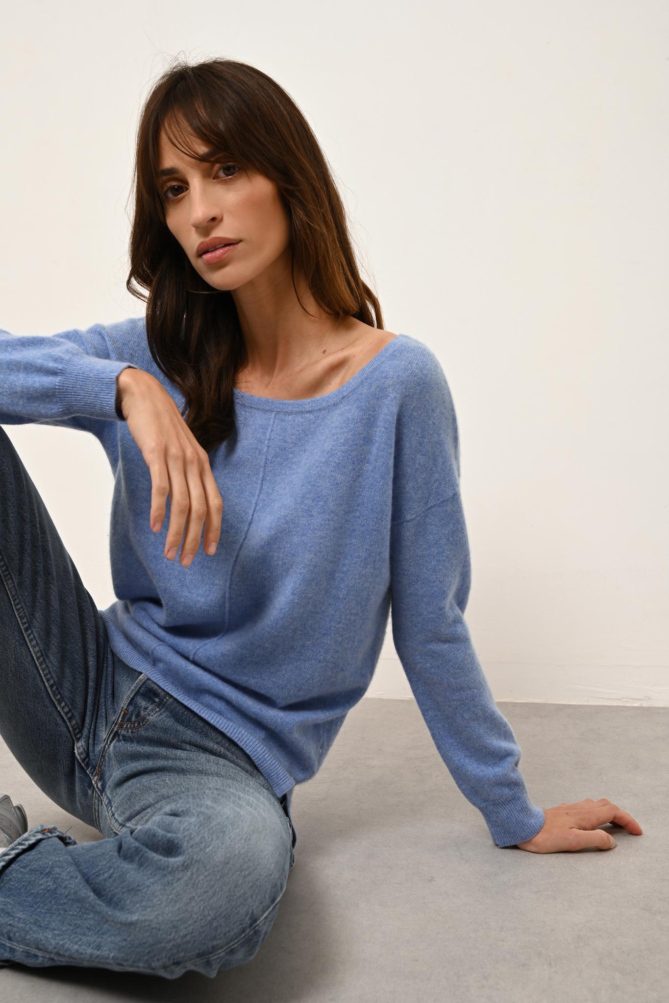 KAREN round-neck sweater sky