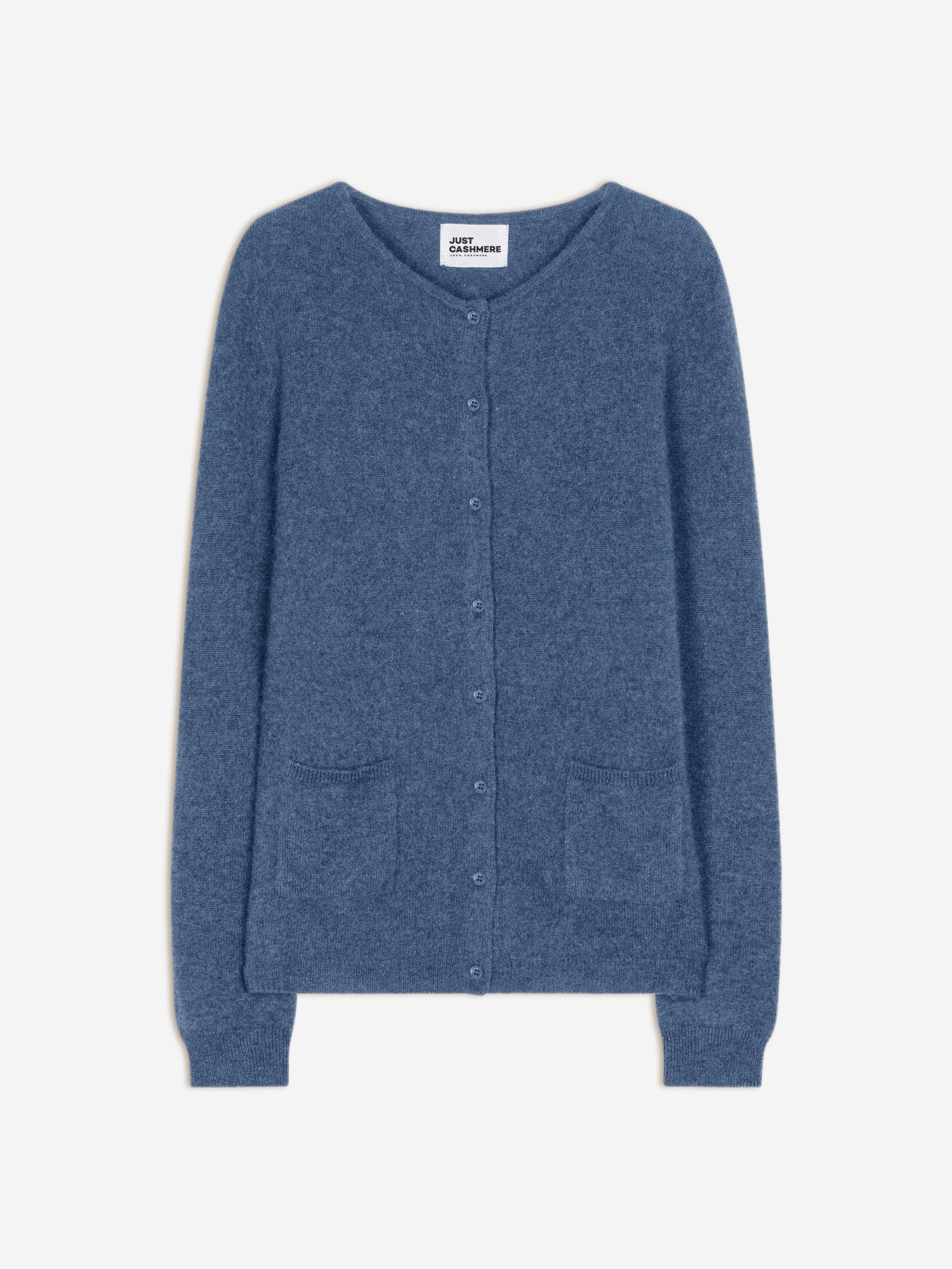 KATHARINE denim blue round-neck cardigan