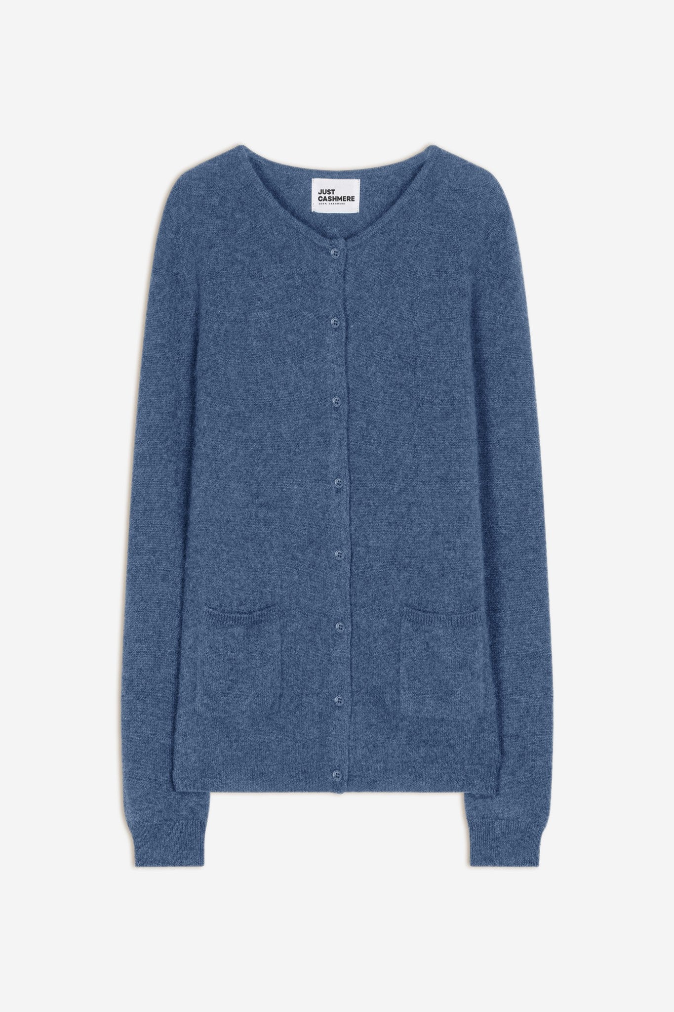 katharine cardigan col rond bleu denim