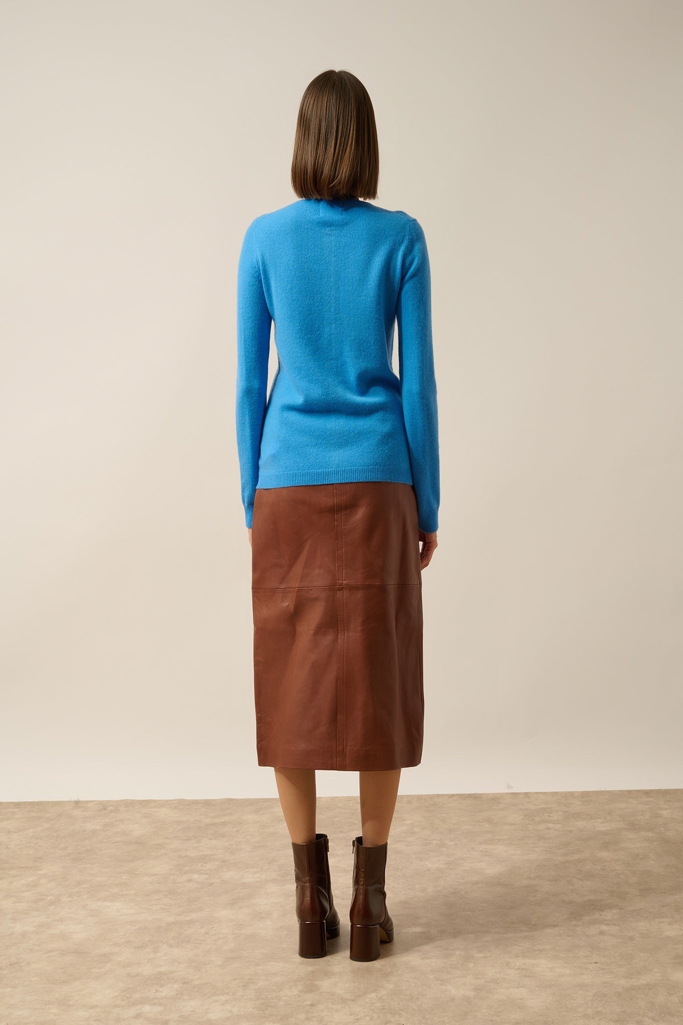 KATHARINE cardigan col rond bleuet