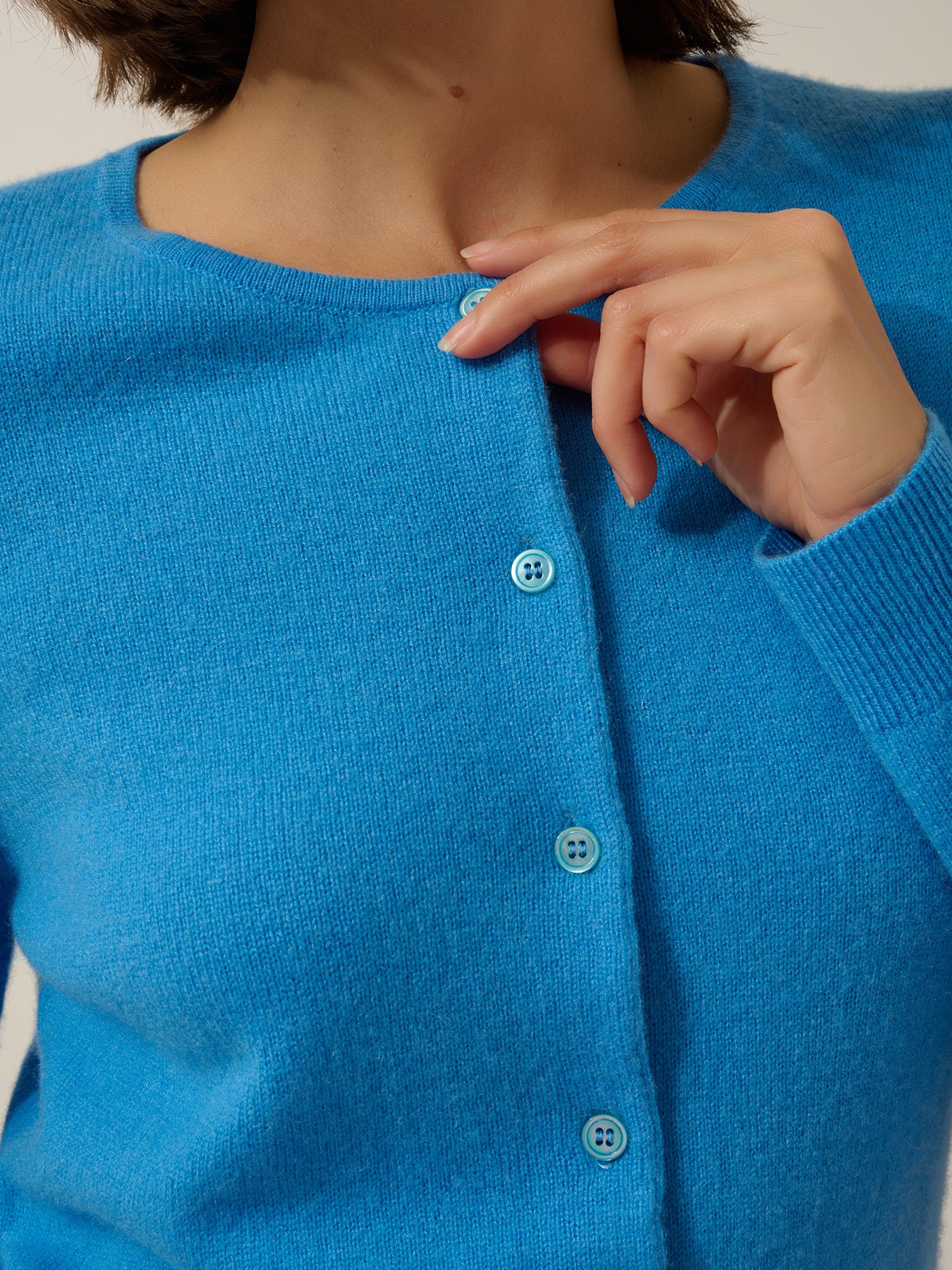 KATHARINE cardigan col rond bleuet