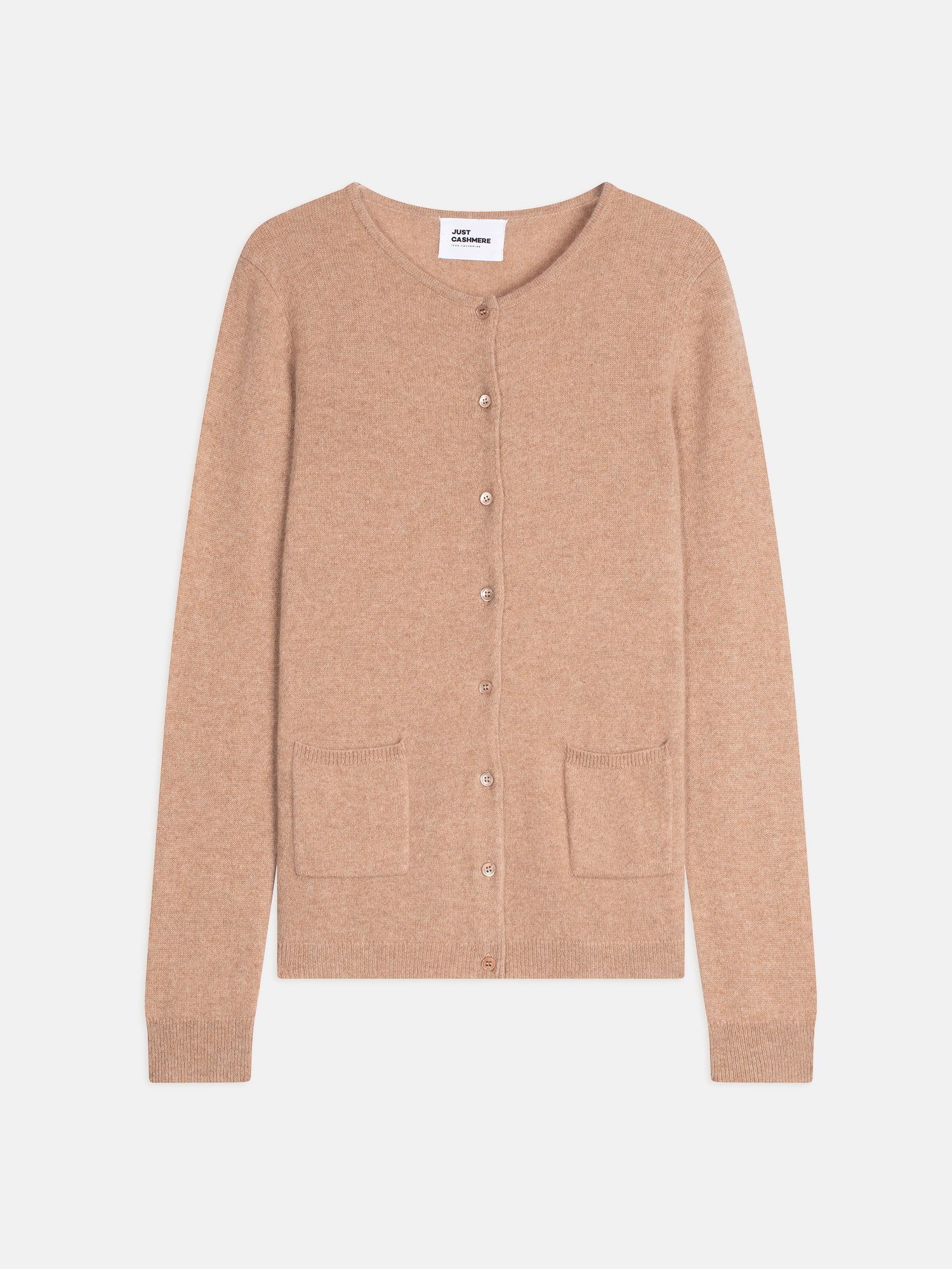 KATHARINE cardigan col rond camel chiné