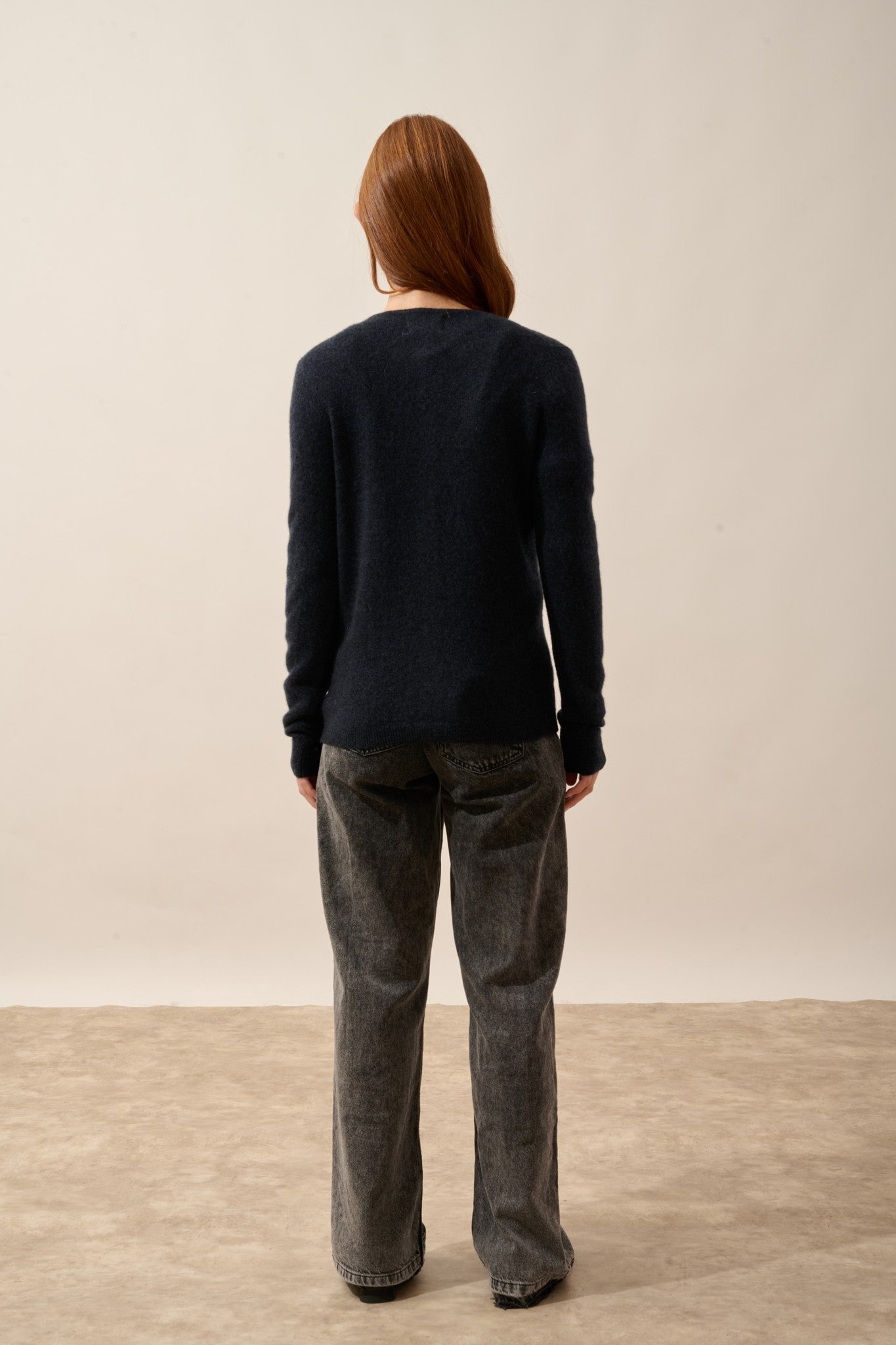 katharine cardigan col rond caviar 100% cachemire