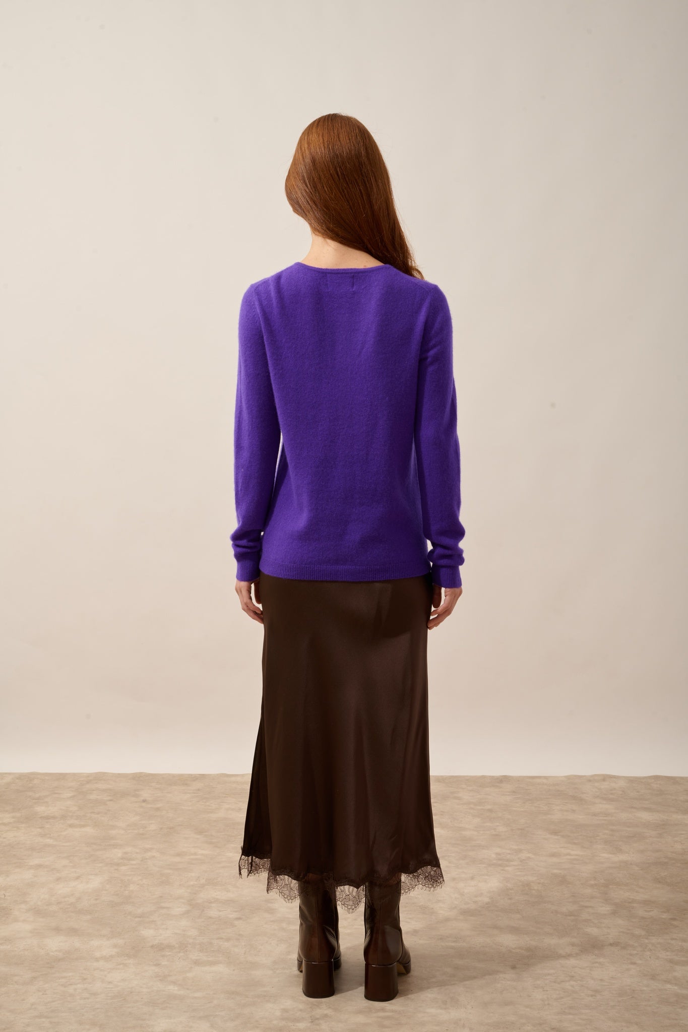 KATHARINE cardigan with round neck in gentian blue