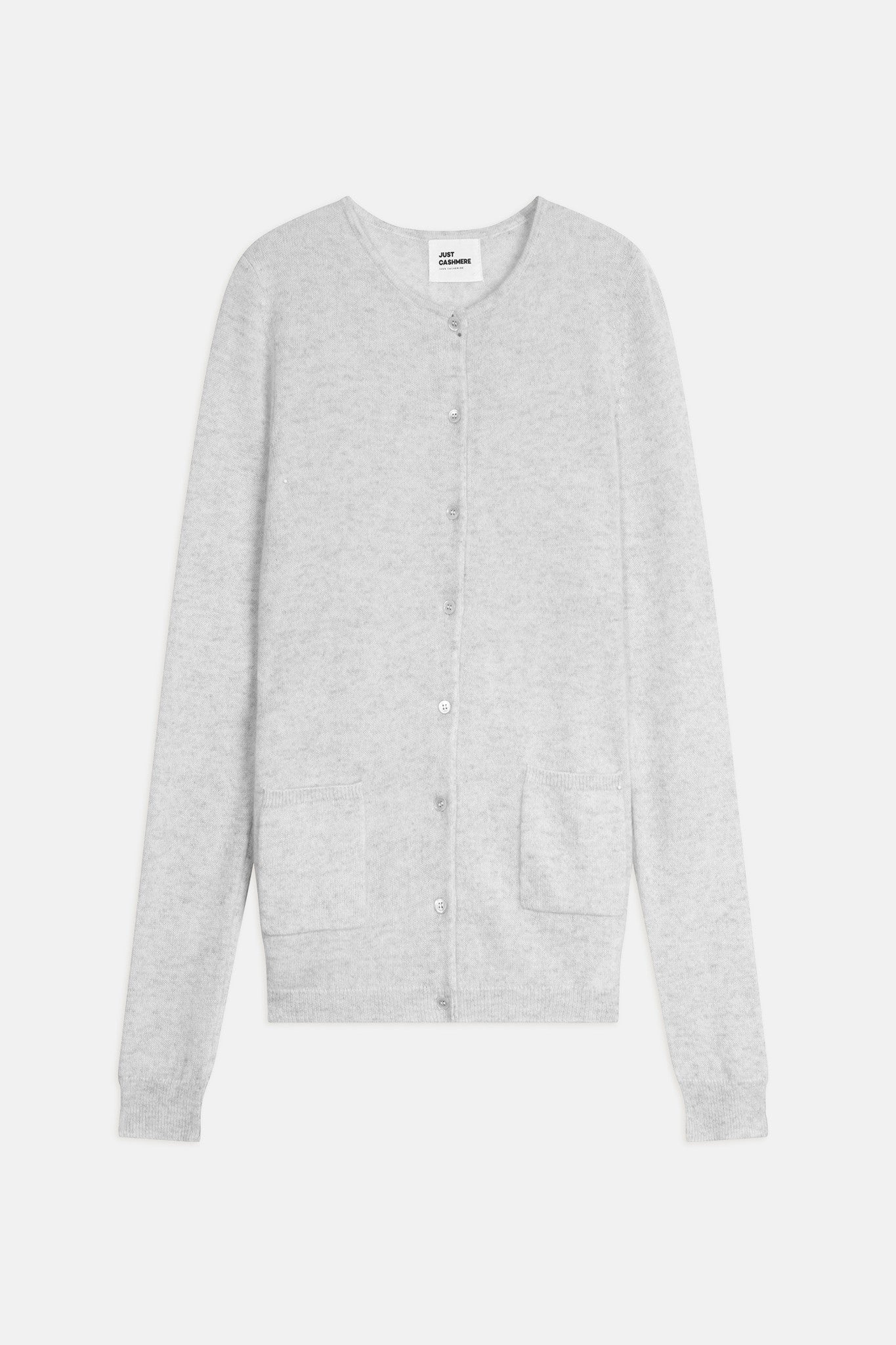 katharine cardigan col rond gris perle chiné