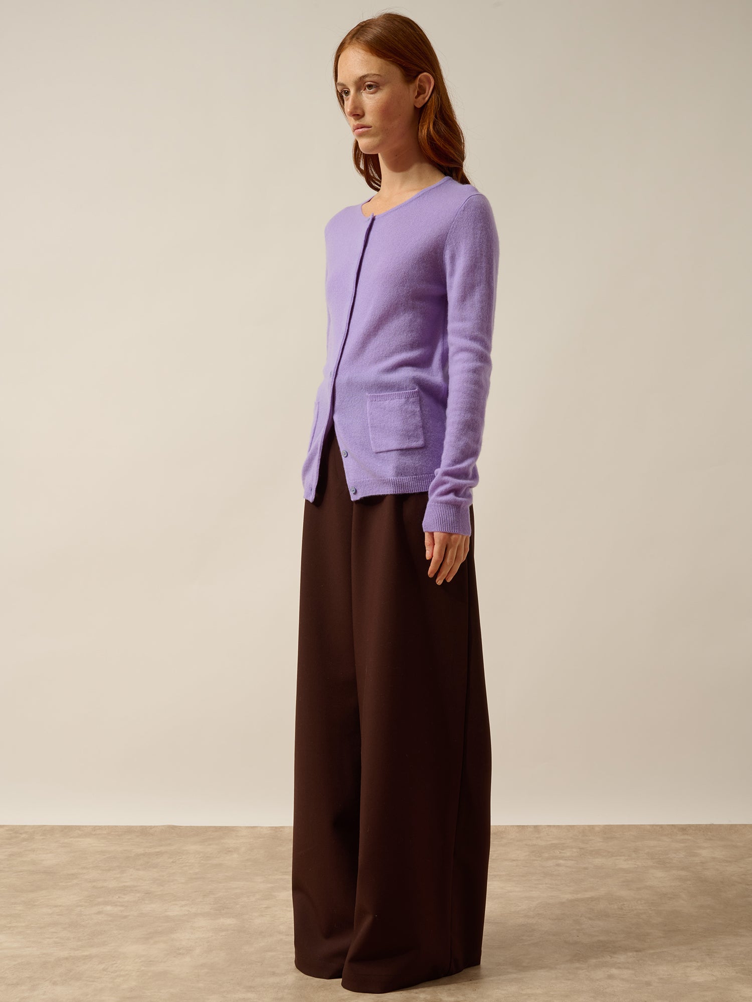 KATHARINE cardigan col rond lavande