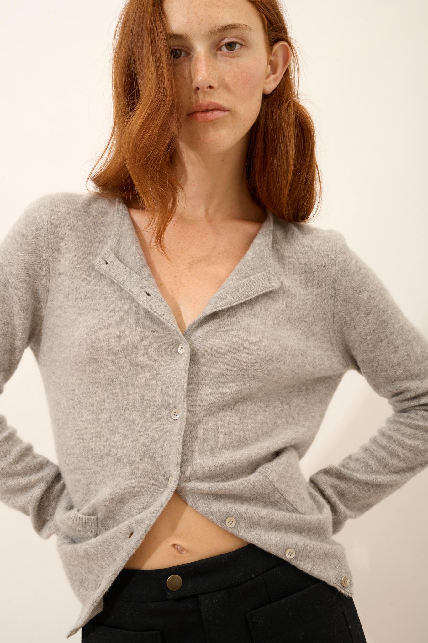 KATHARINE cardigan nuage chiné round neck