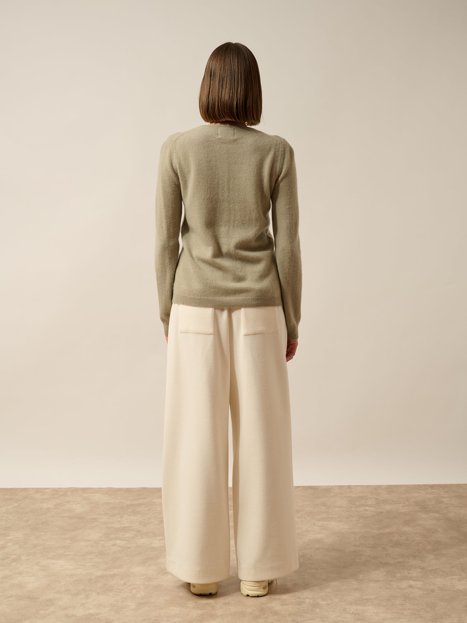 KATHARINE cardigan col rond olive