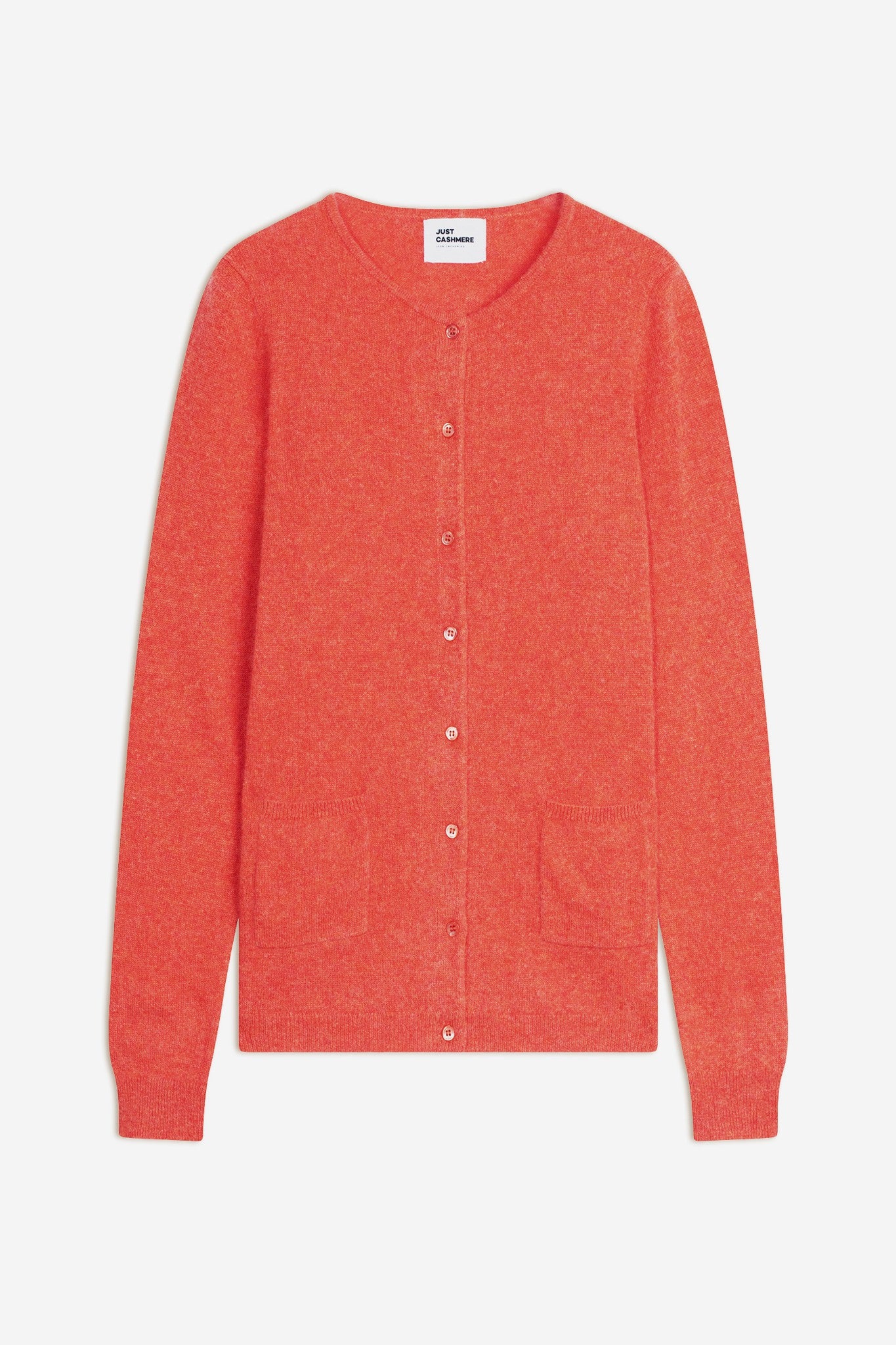 katharine cardigan col rond orange chiné