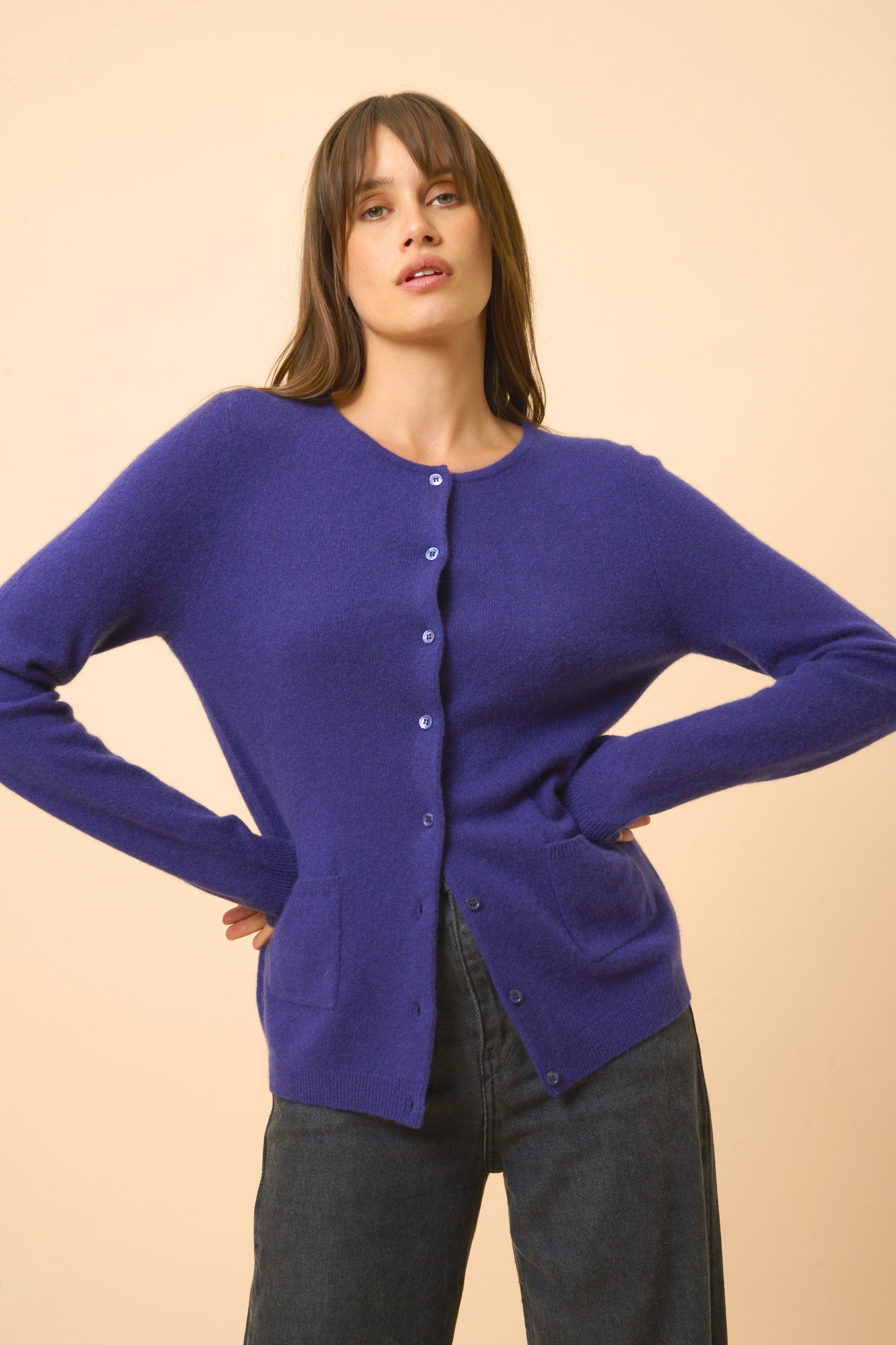 KATHARINE cardigan round neck purple