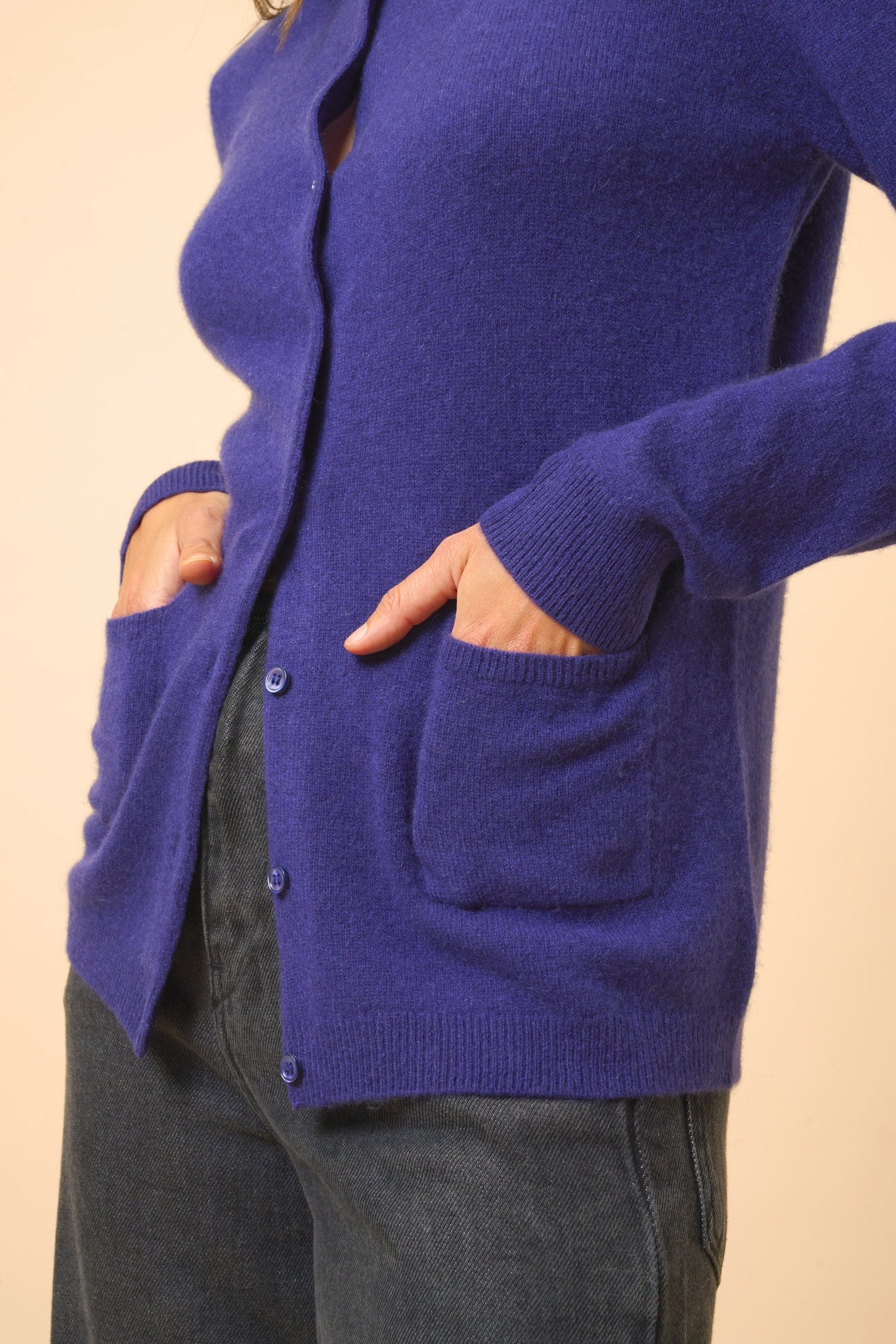 KATHARINE cardigan col rond purple