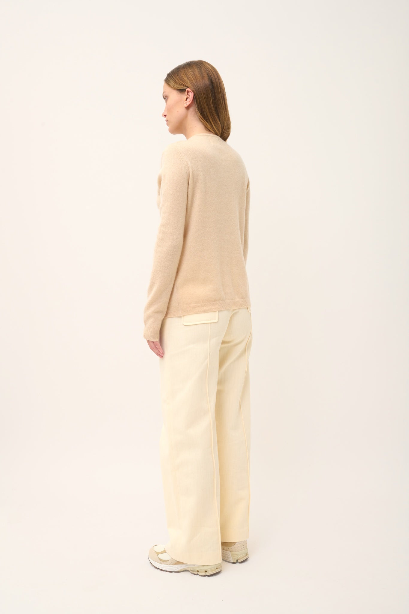 KATHARINE cardigan col rond sable