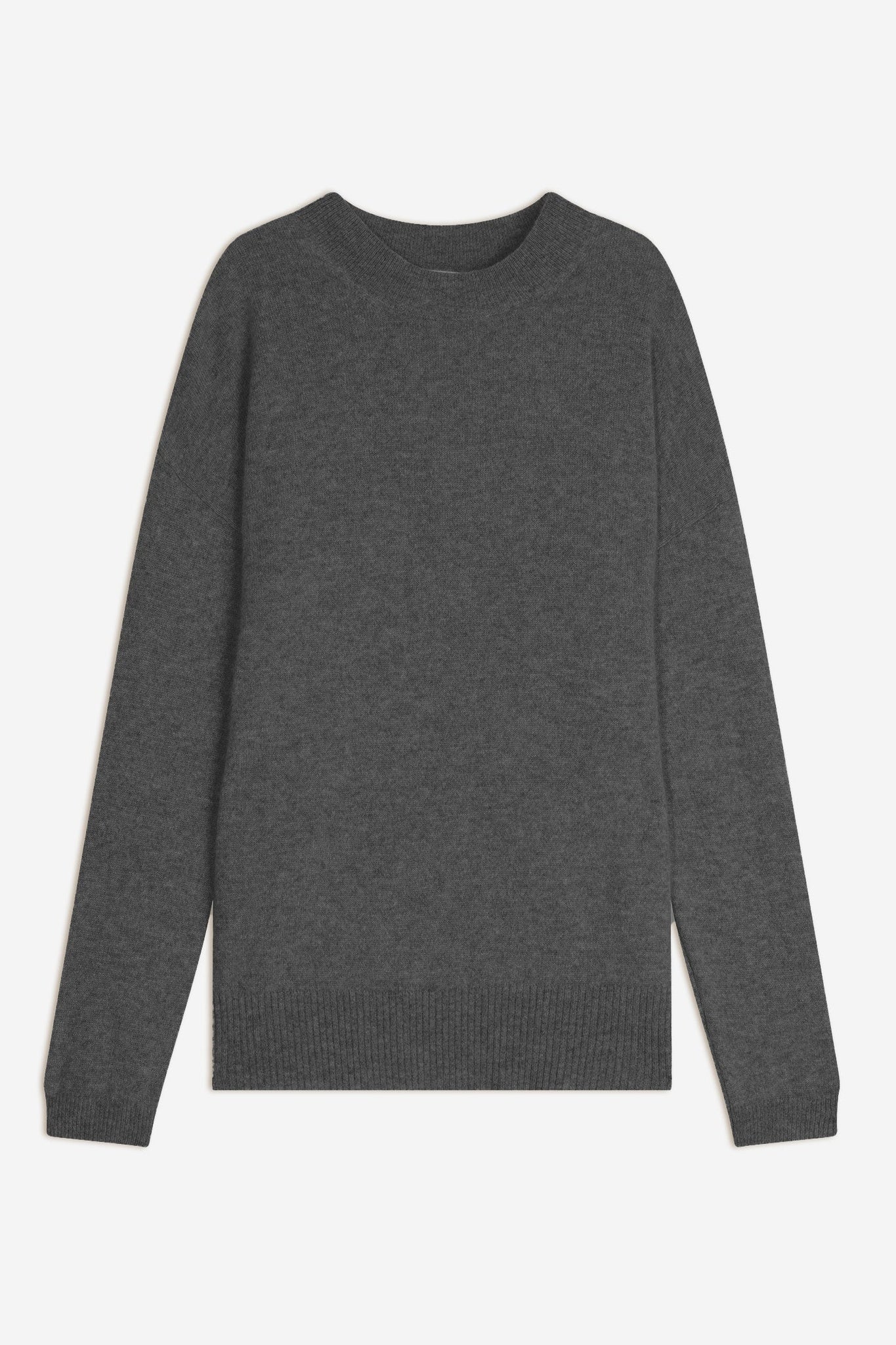 KAYLA round-neck sweater anthracite mottled