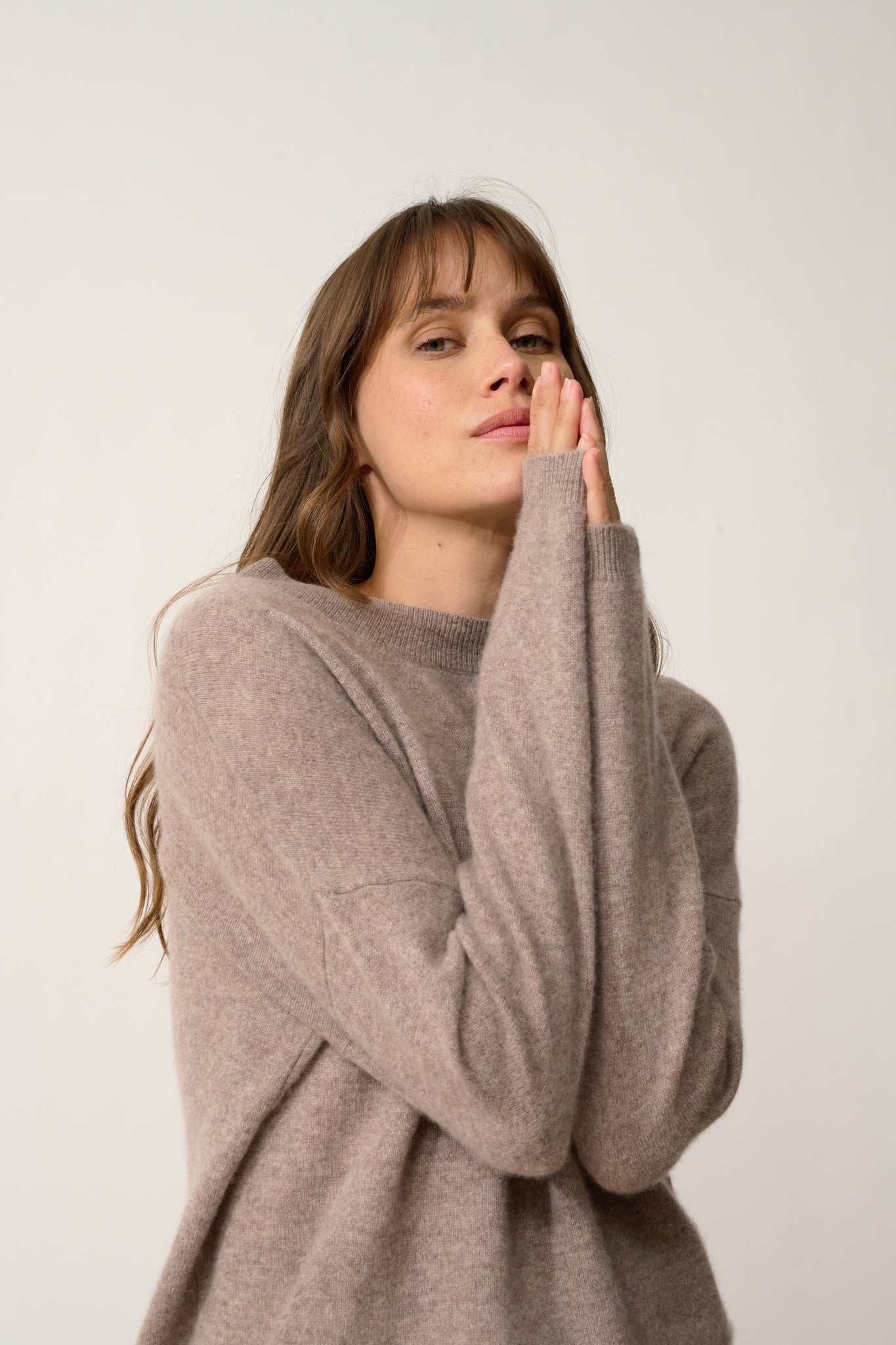 KAYLA round-neck sweater mottled caribou